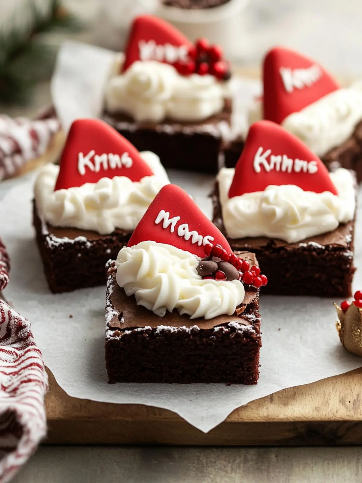 Santa Hat Brownies
