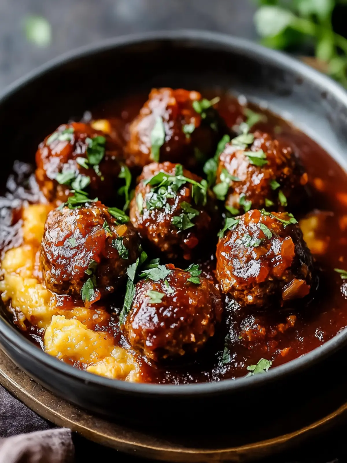Red Wine Braised Meatballs