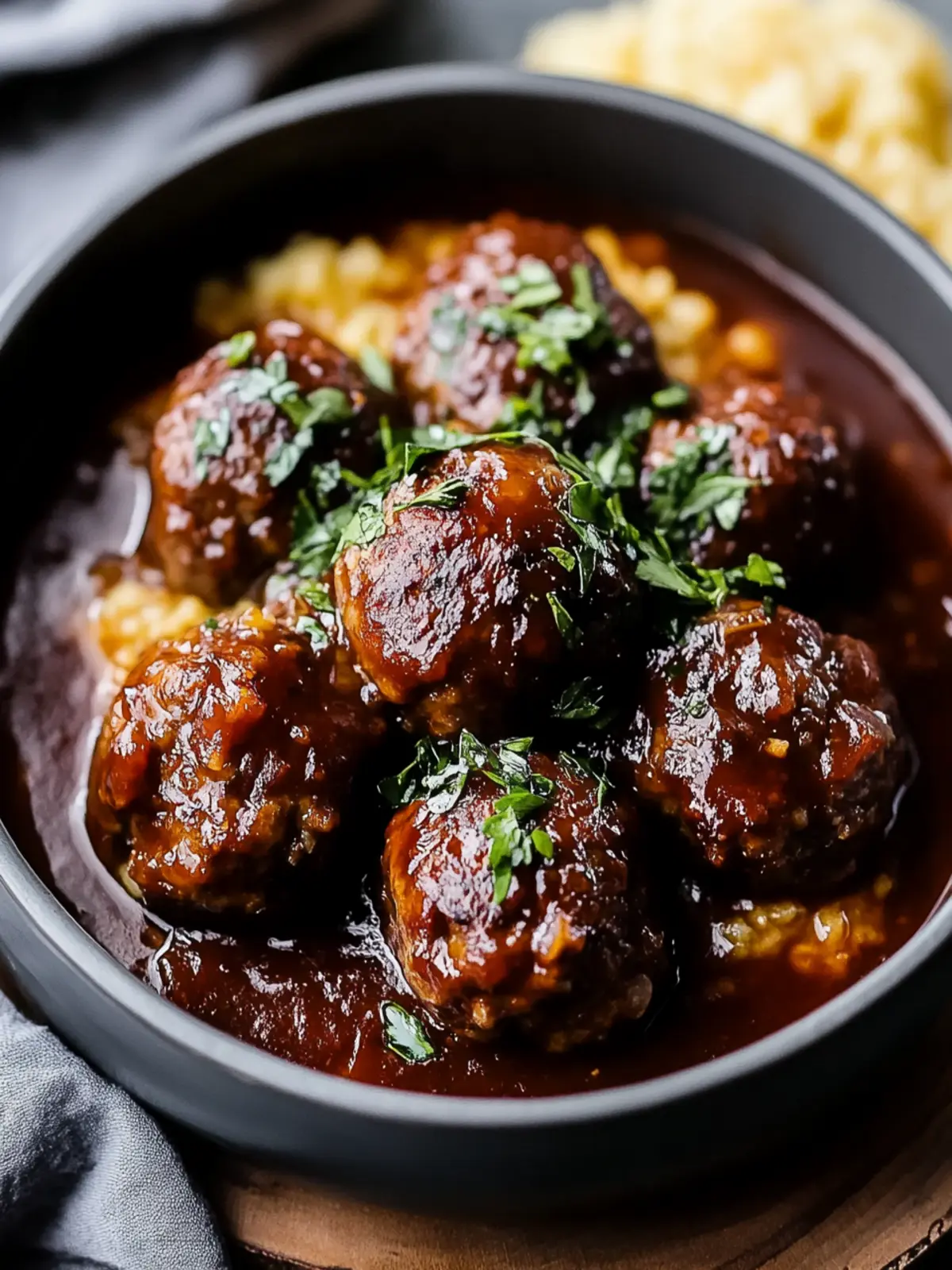 Red Wine Braised Meatballs