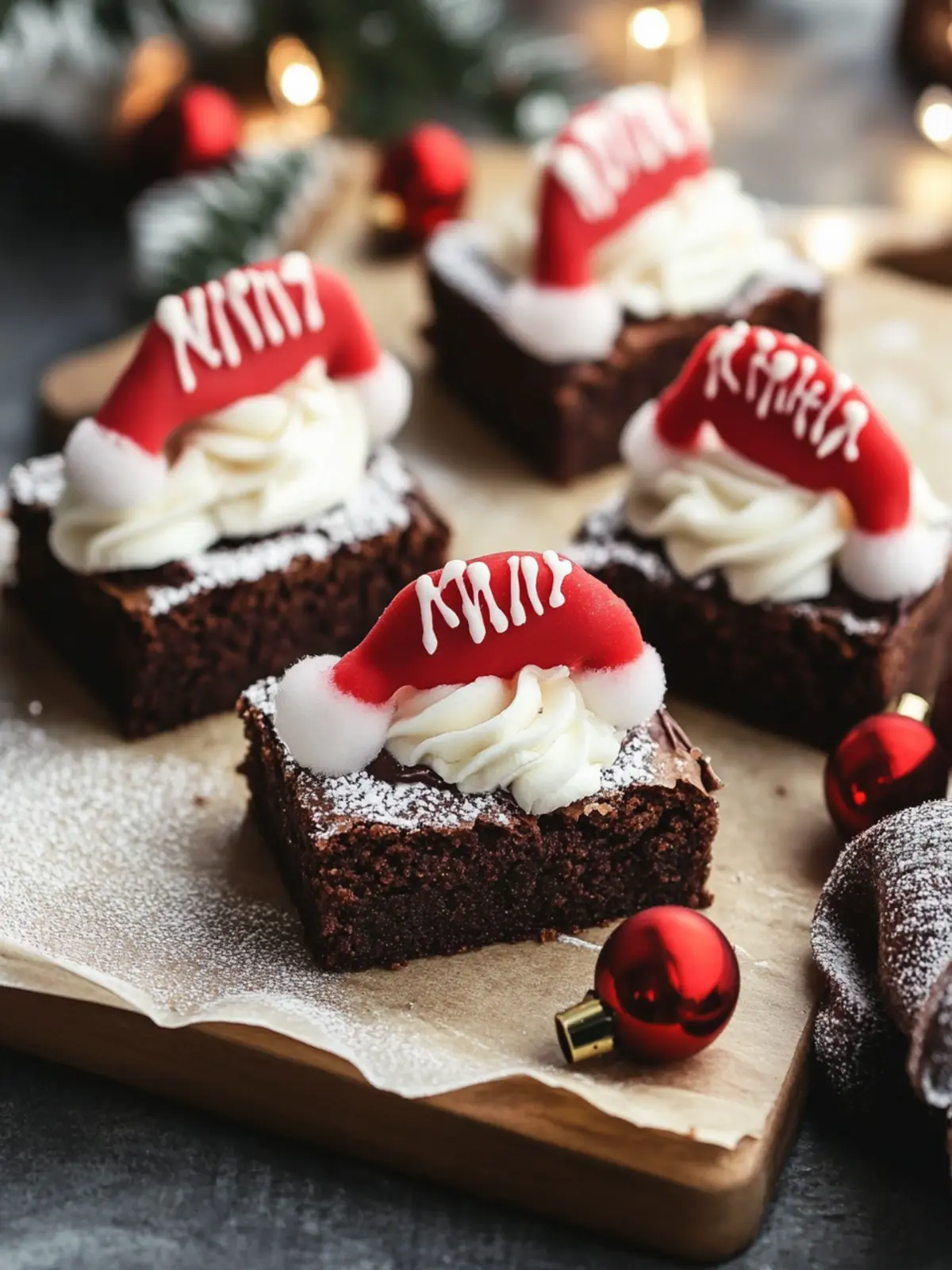 Santa Hat Brownies