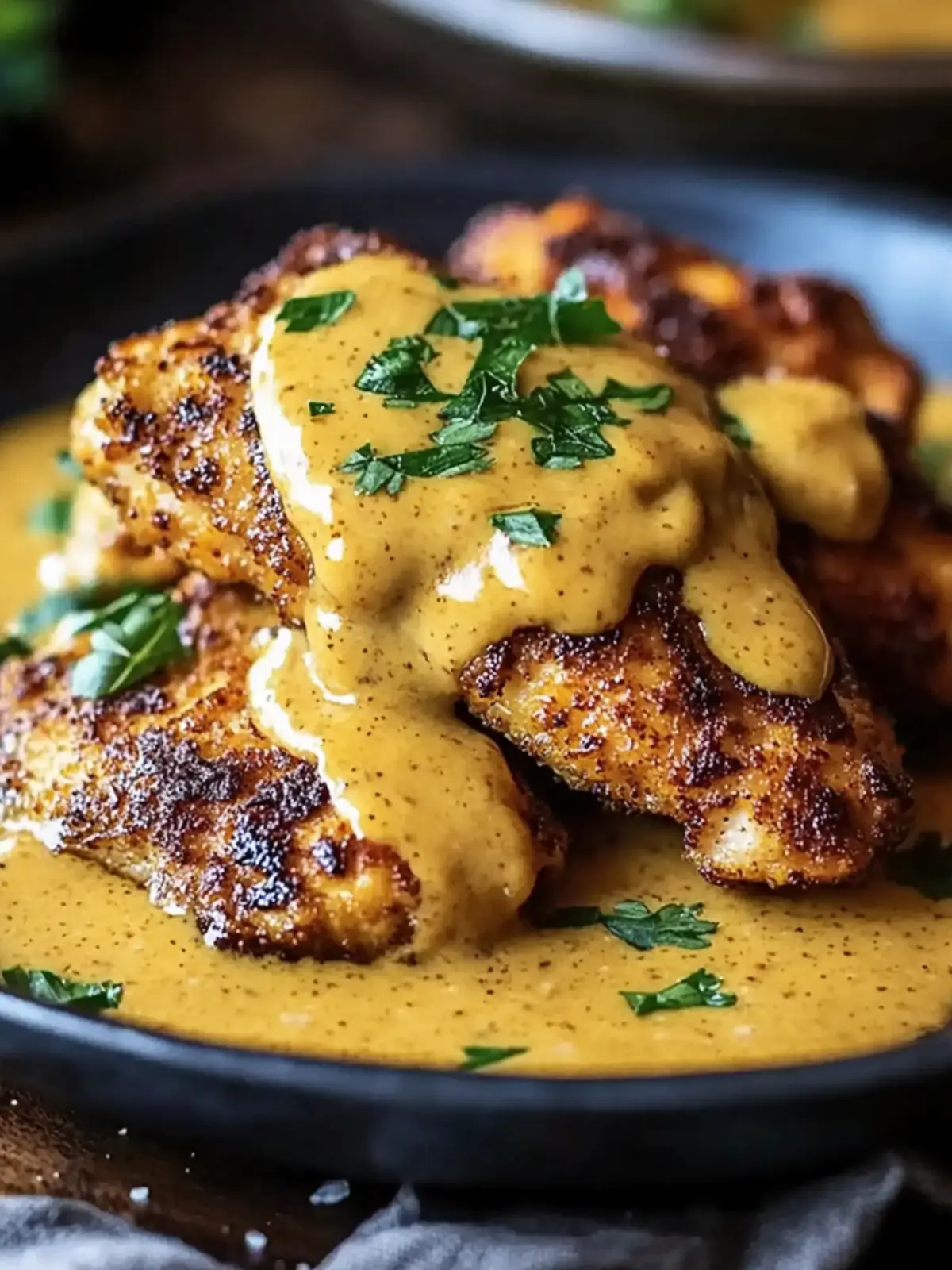 Pretzel Chicken with Mustard-Cheddar Sauce