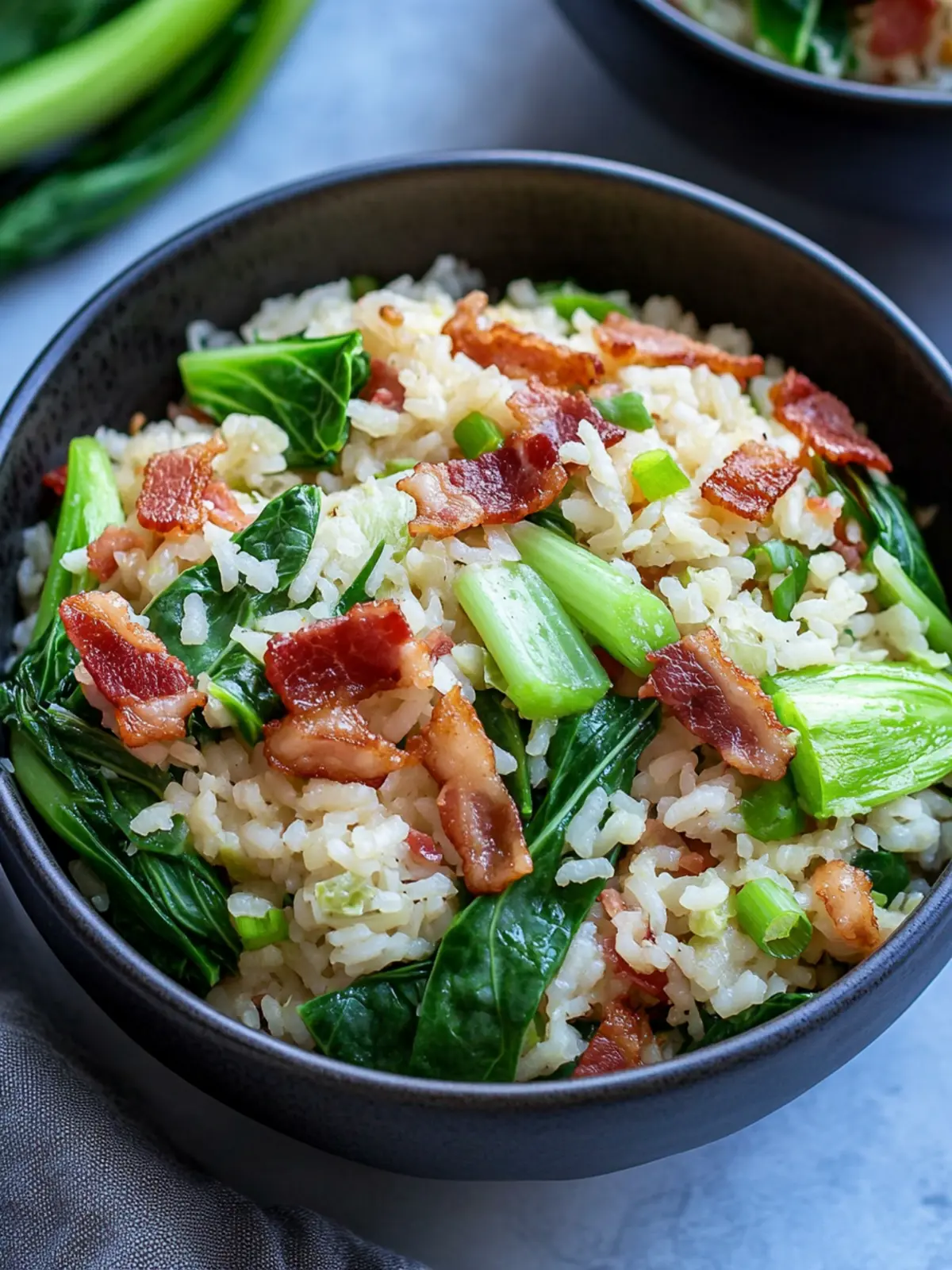 Bok Choy Fried Rice with Bacon
