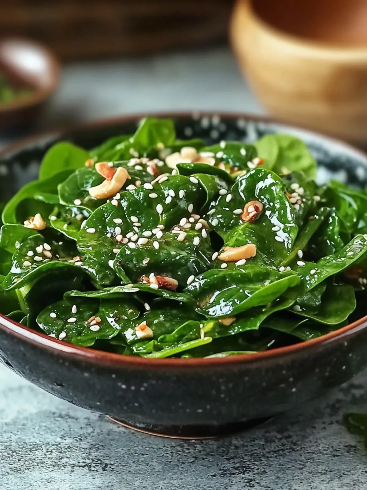 Japanese Spinach Salad with Sesame Dressing