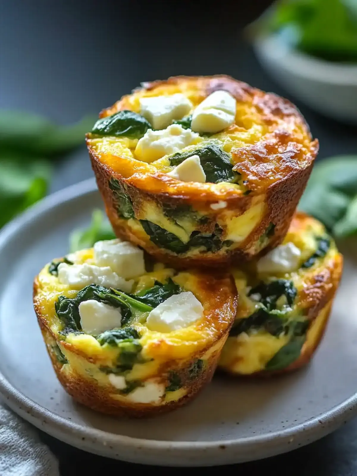Egg Muffins with Spinach and Feta