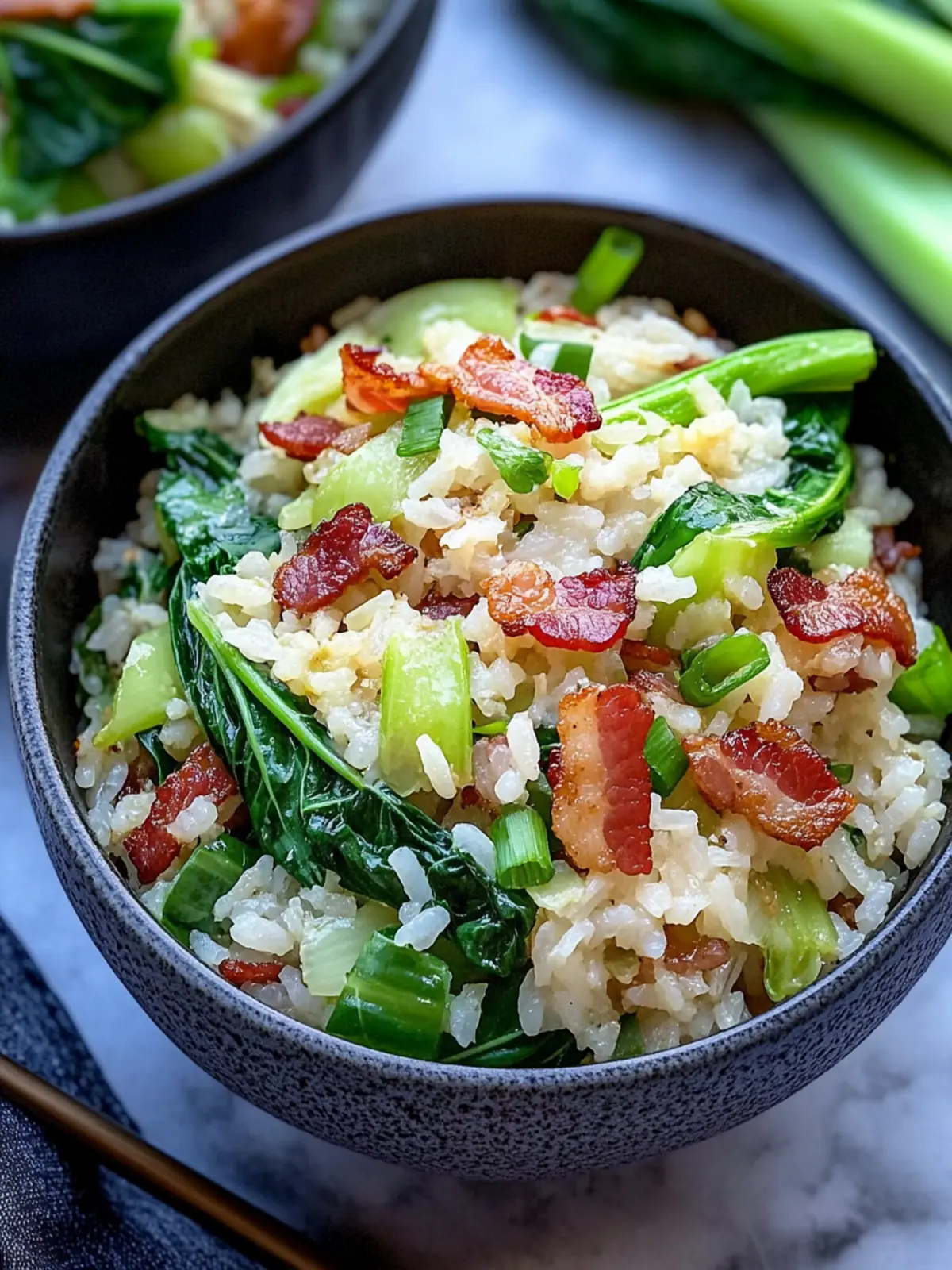 Bok Choy Fried Rice with Bacon