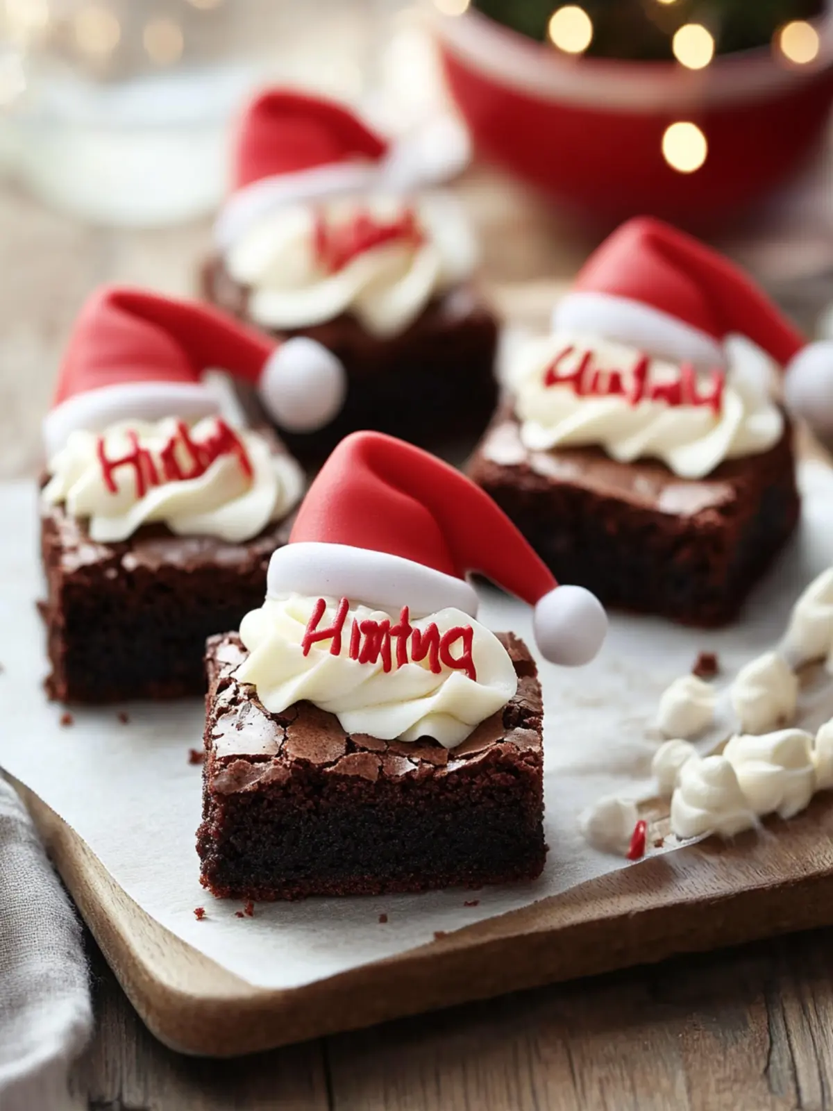 Santa Hat Brownies