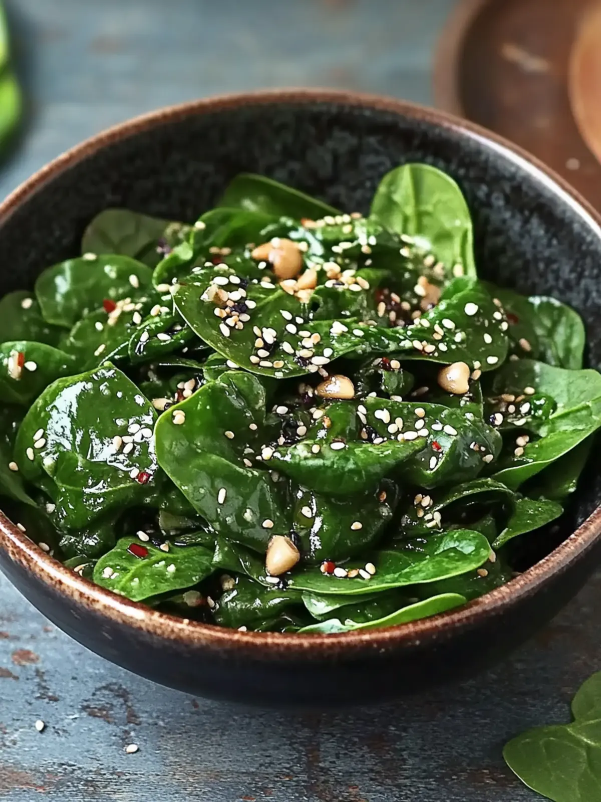 Japanese Spinach Salad with Sesame Dressing