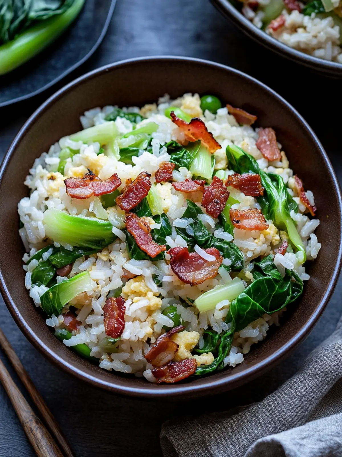 Bok Choy Fried Rice with Bacon