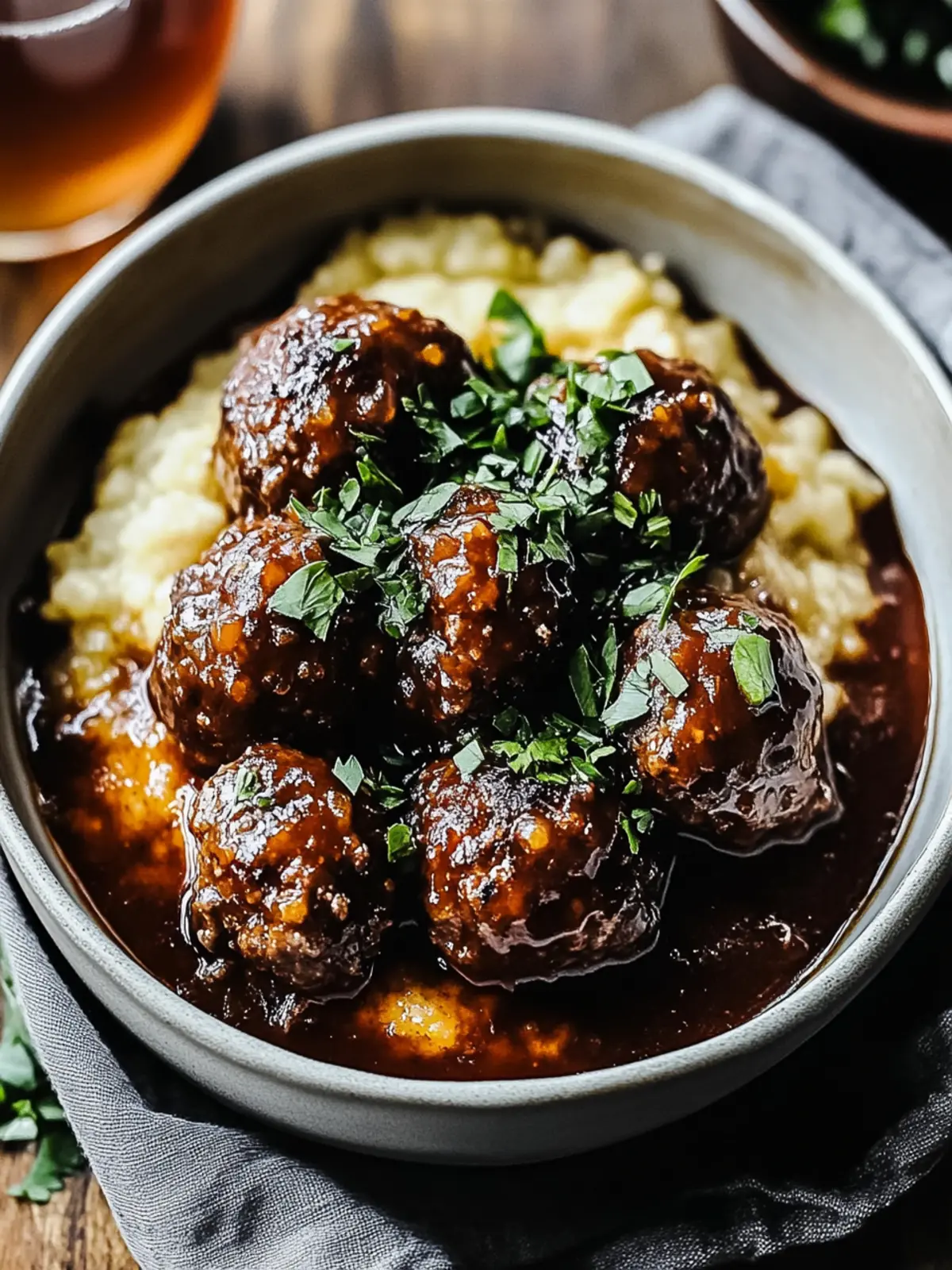 Red Wine Braised Meatballs