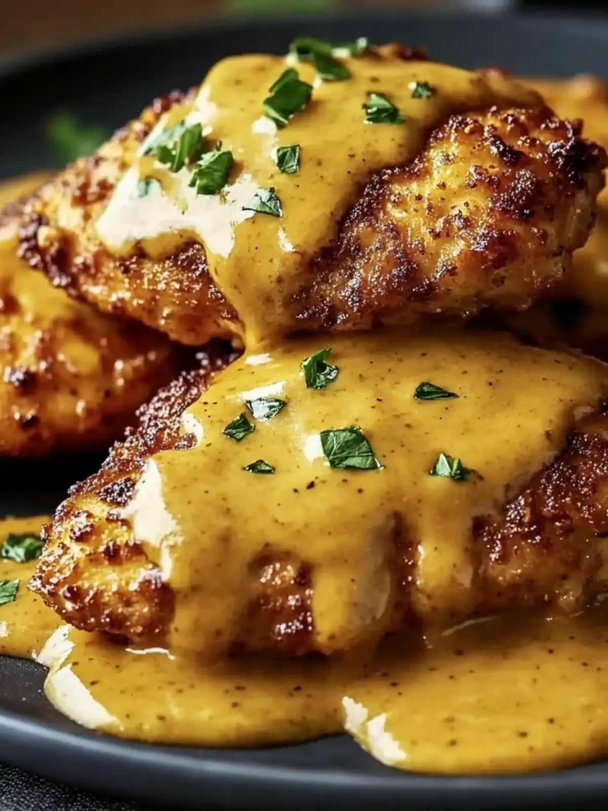 Pretzel Chicken with Mustard-Cheddar Sauce