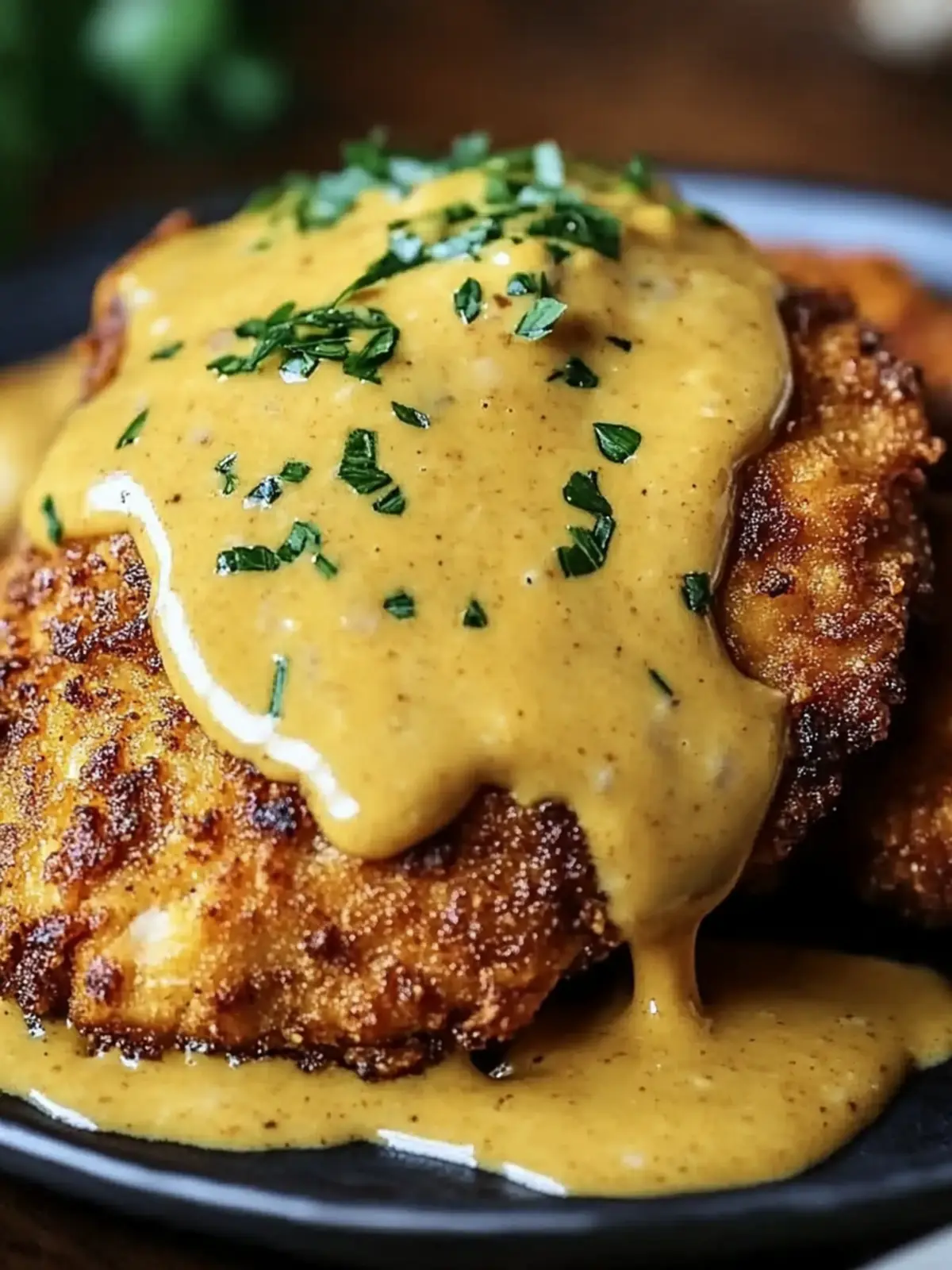 Pretzel Chicken with Mustard-Cheddar Sauce