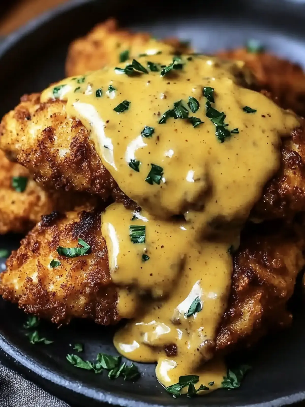 Pretzel Chicken with Mustard-Cheddar Sauce
