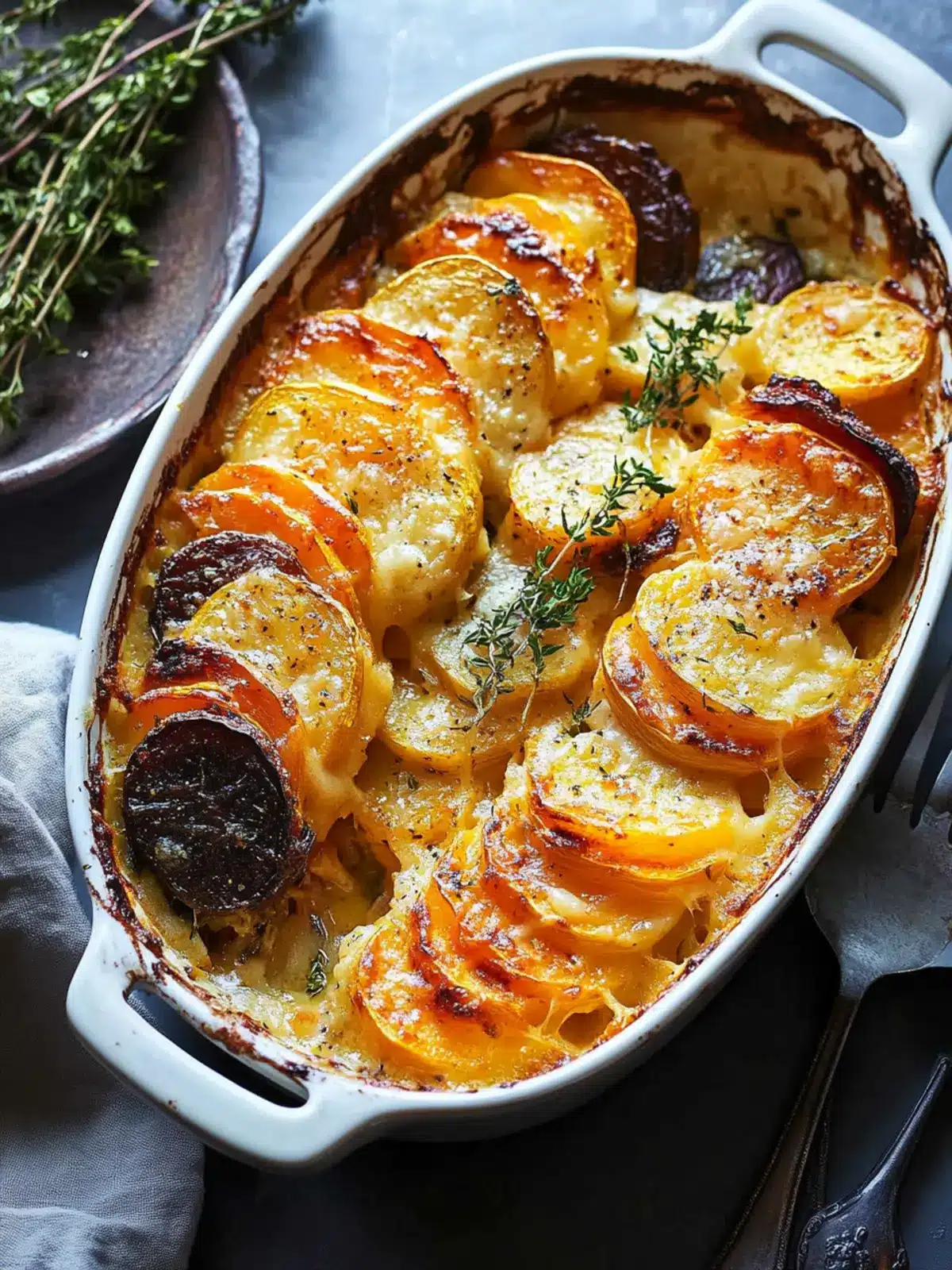 Cheesy Root Vegetable Gratin