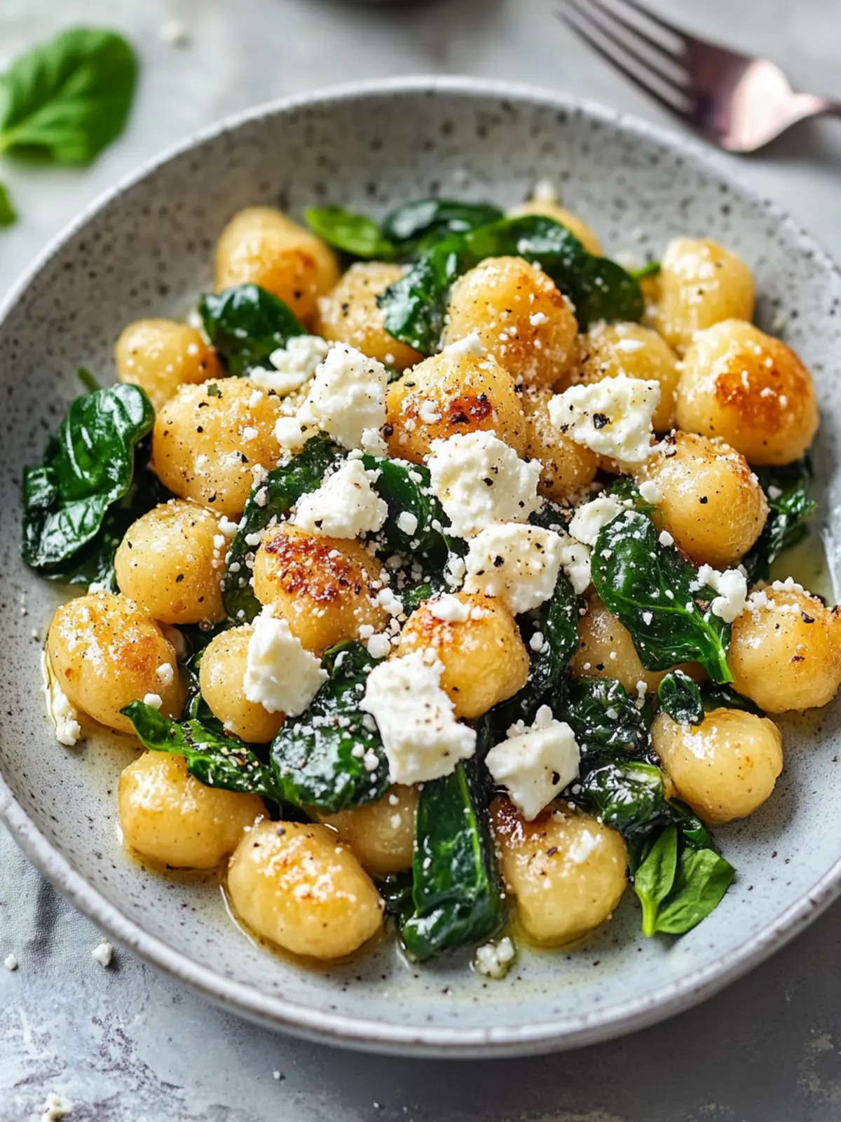 Crispy Gnocchi With Spinach And Feta