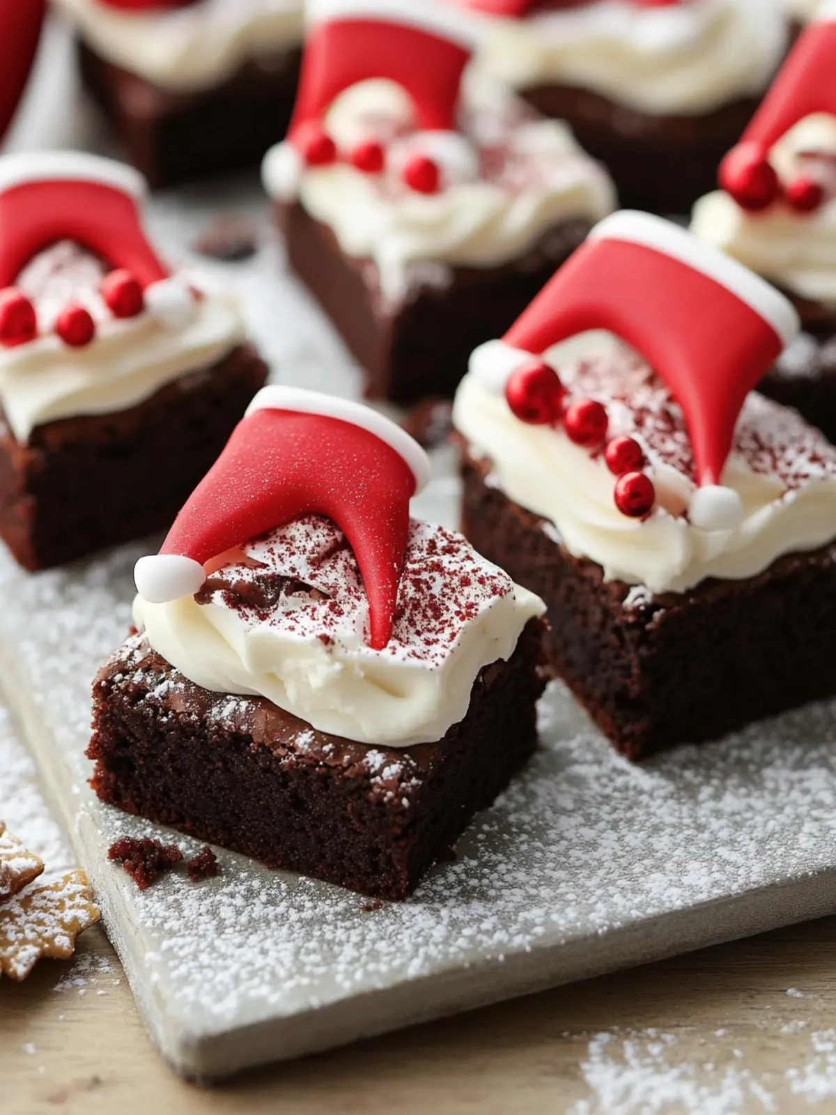 Santa Hat Brownies
