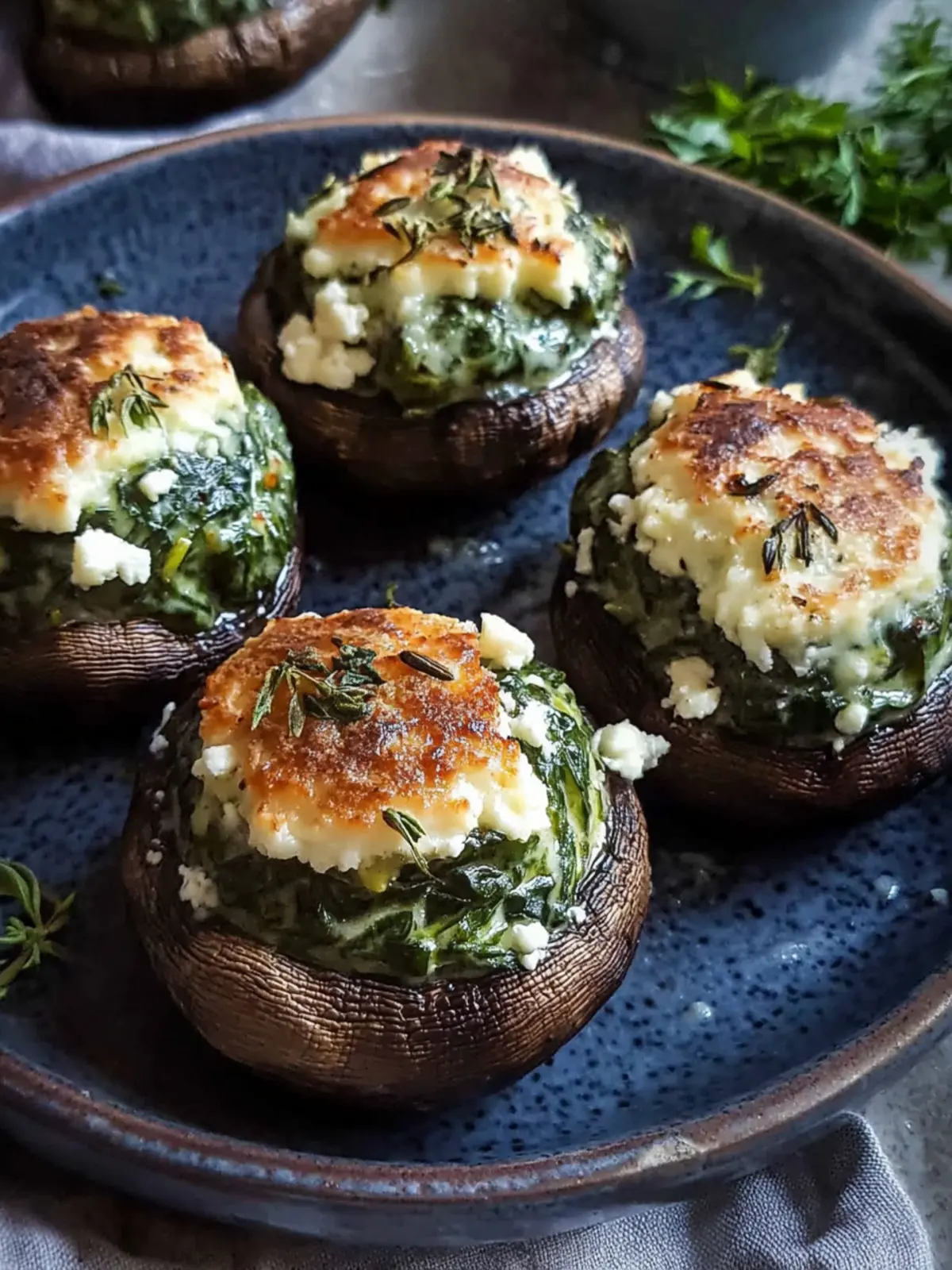 Spinach and Feta Stuffed Mushrooms