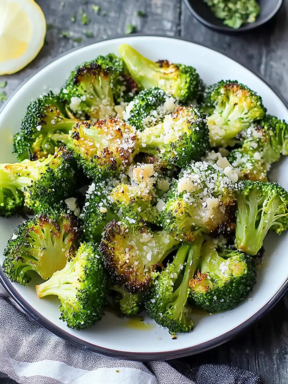 Low Carb Roasted Broccoli with Parmesan and Garlic