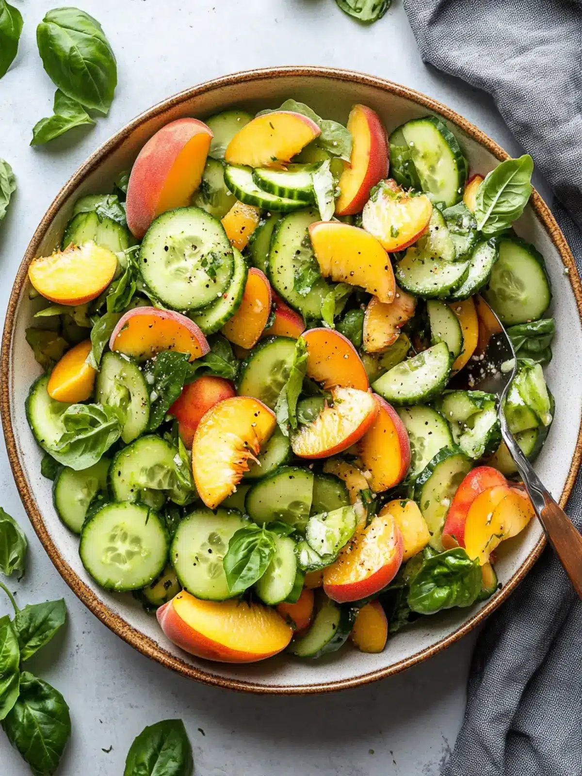 Cucumber Peach Salad