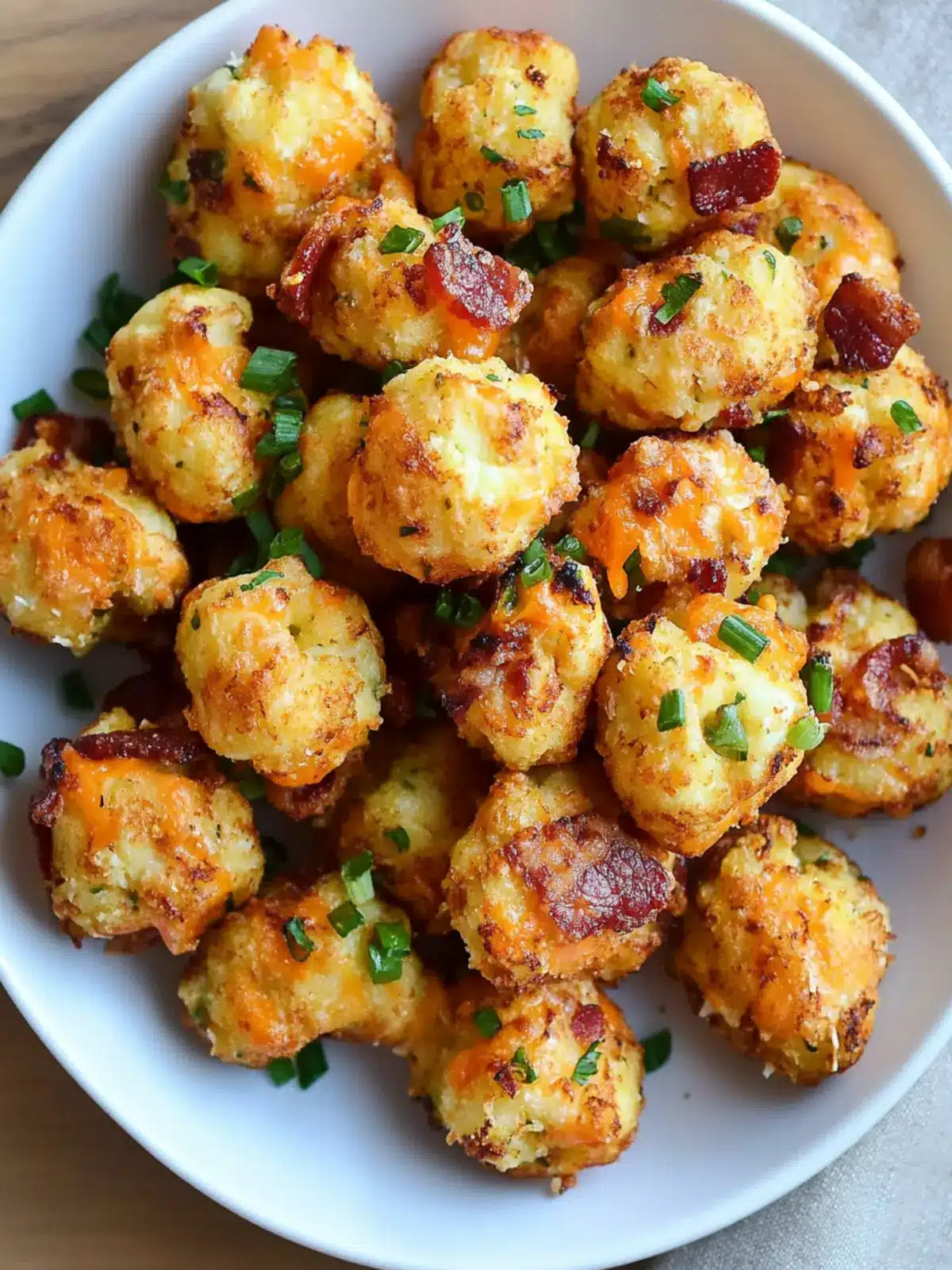 Bacon Cheddar Cauliflower Tots