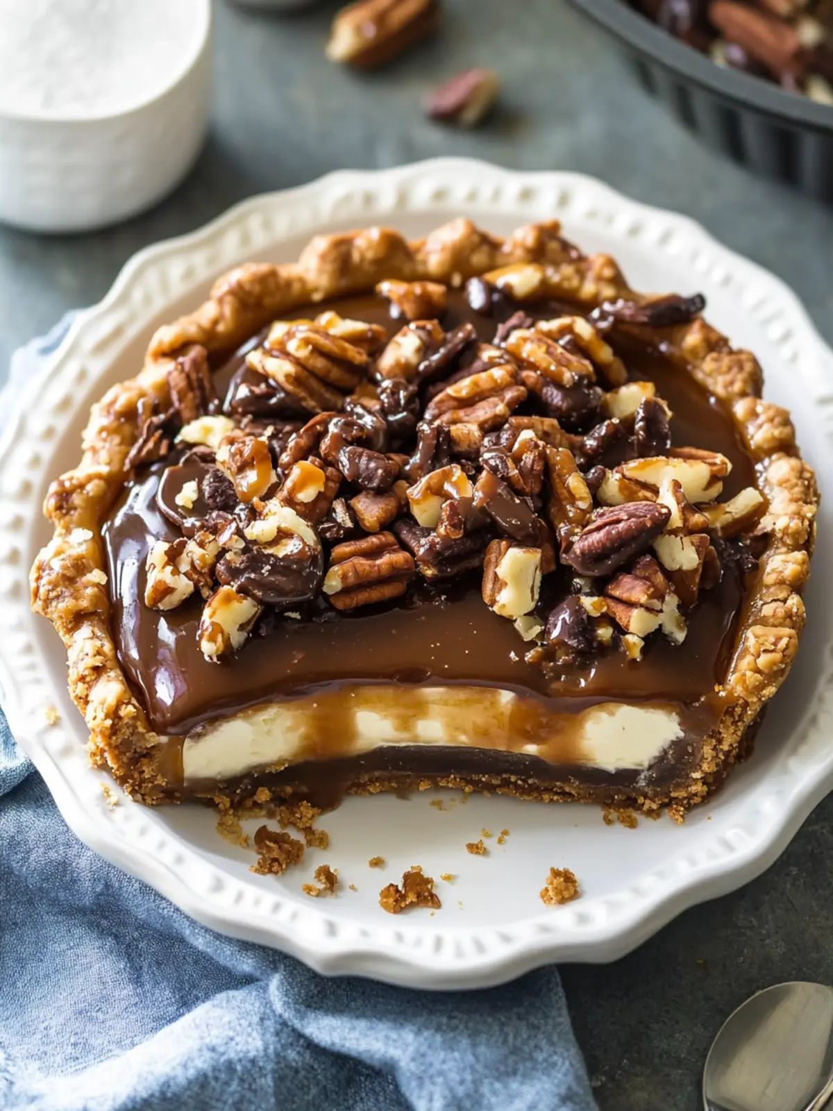 Caramel Turtle Pie
