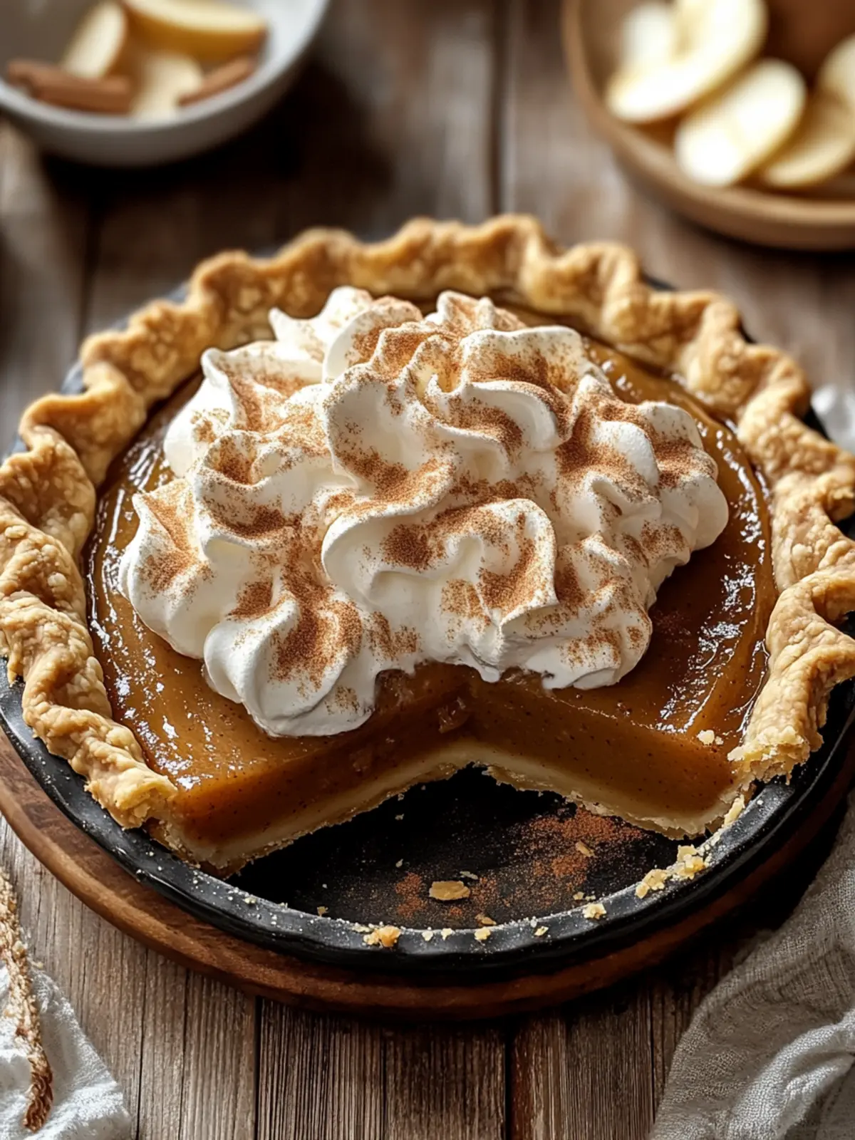 Apple Butter Pie with Cinnamon Whipped Cream