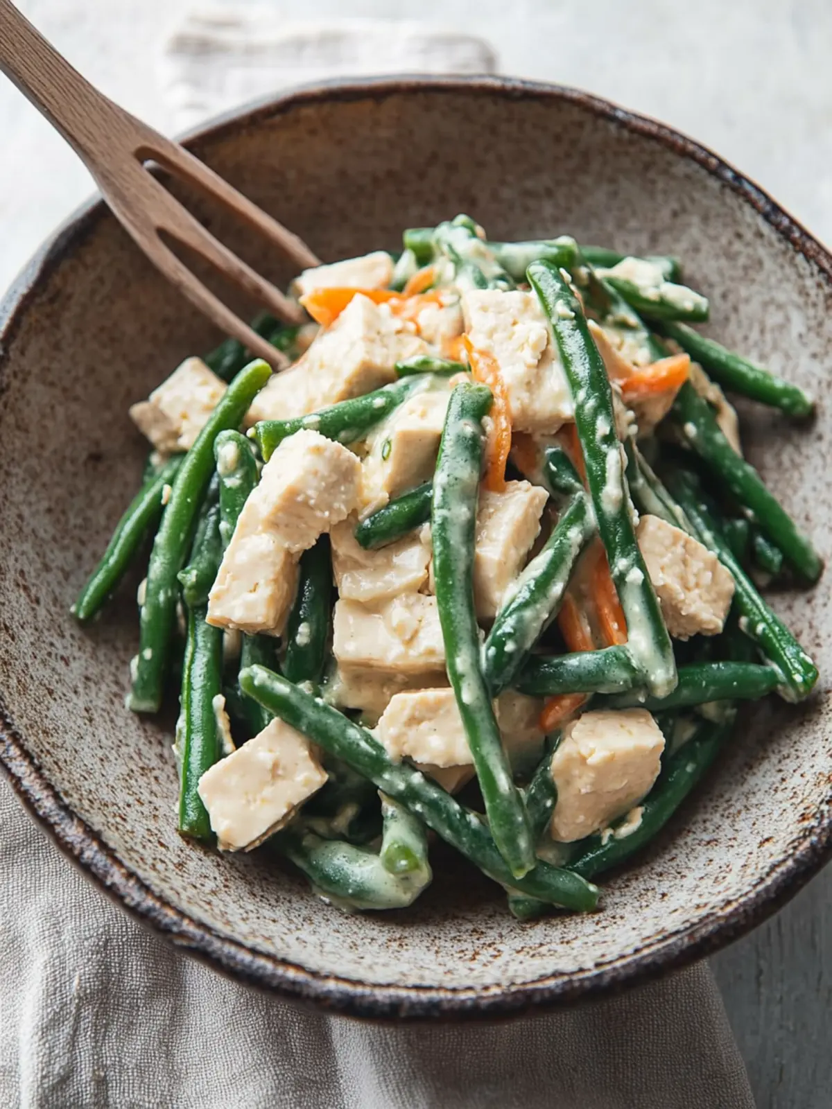 Green Beans with Tofu Dressing
