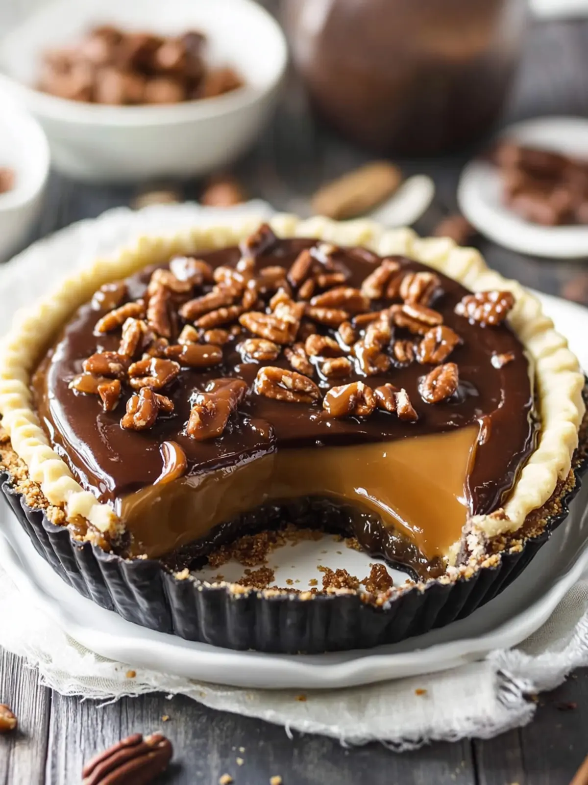 Caramel Turtle Pie