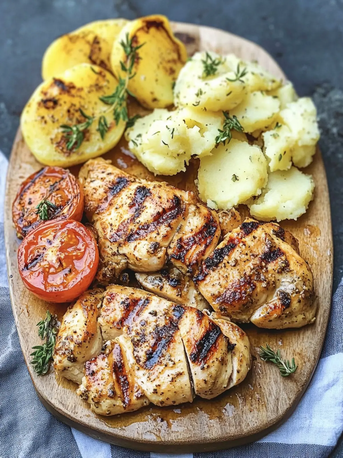 Greek-Style Grilled Chicken with Smashed Potatoes