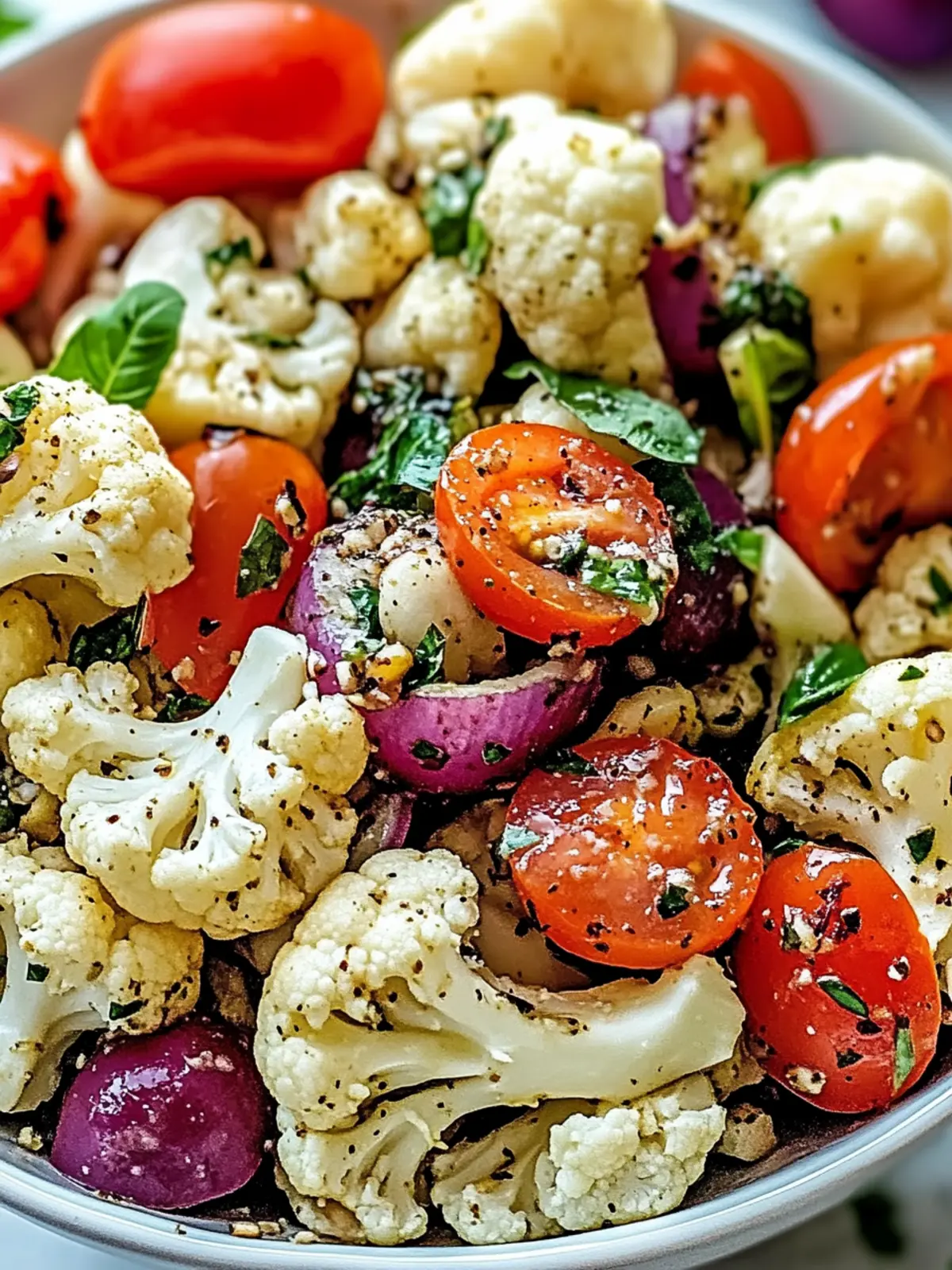 Mediterranean Marinated Cauliflower Salad