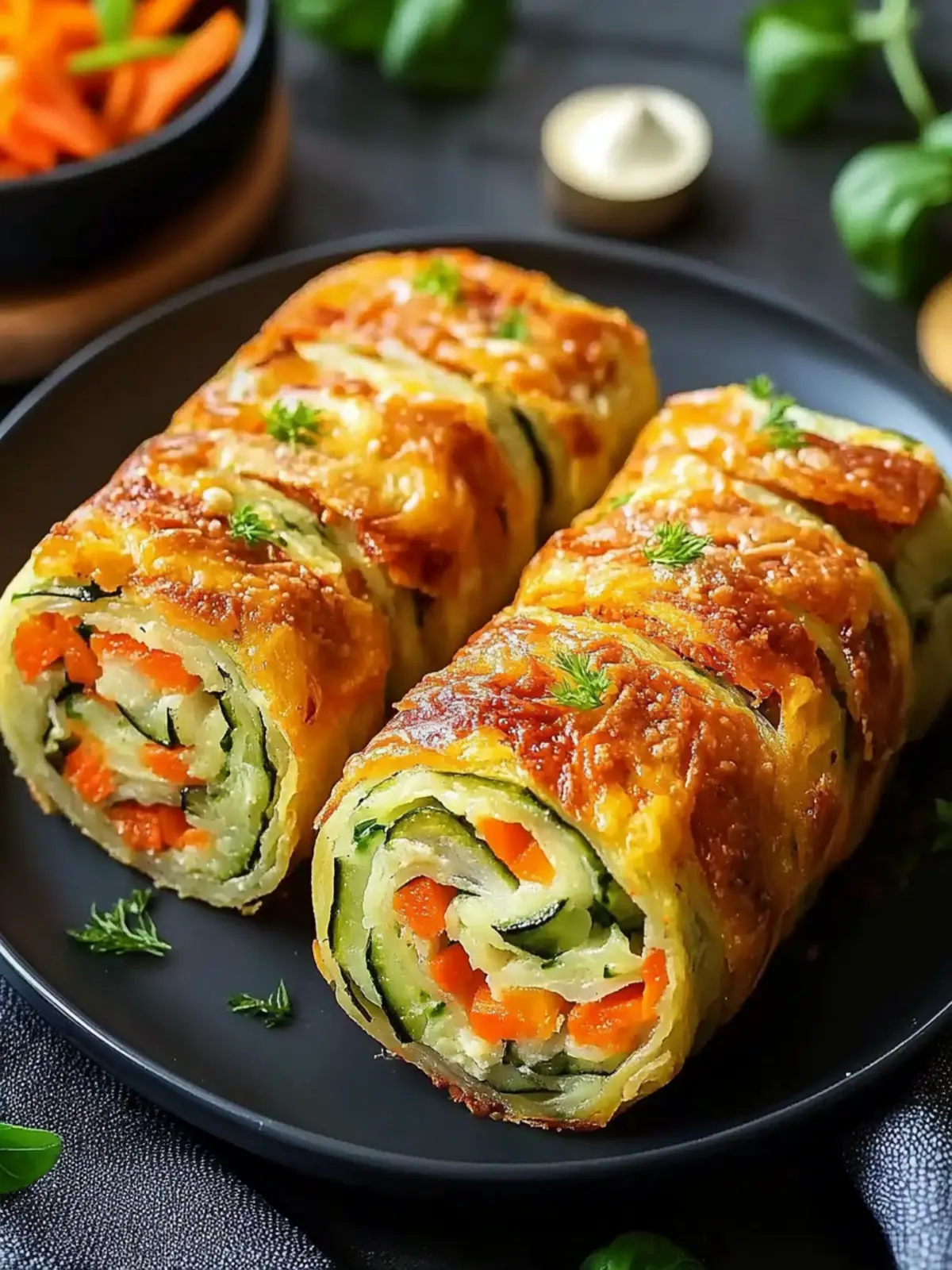 Cheesy Baked Vegetable Rolls