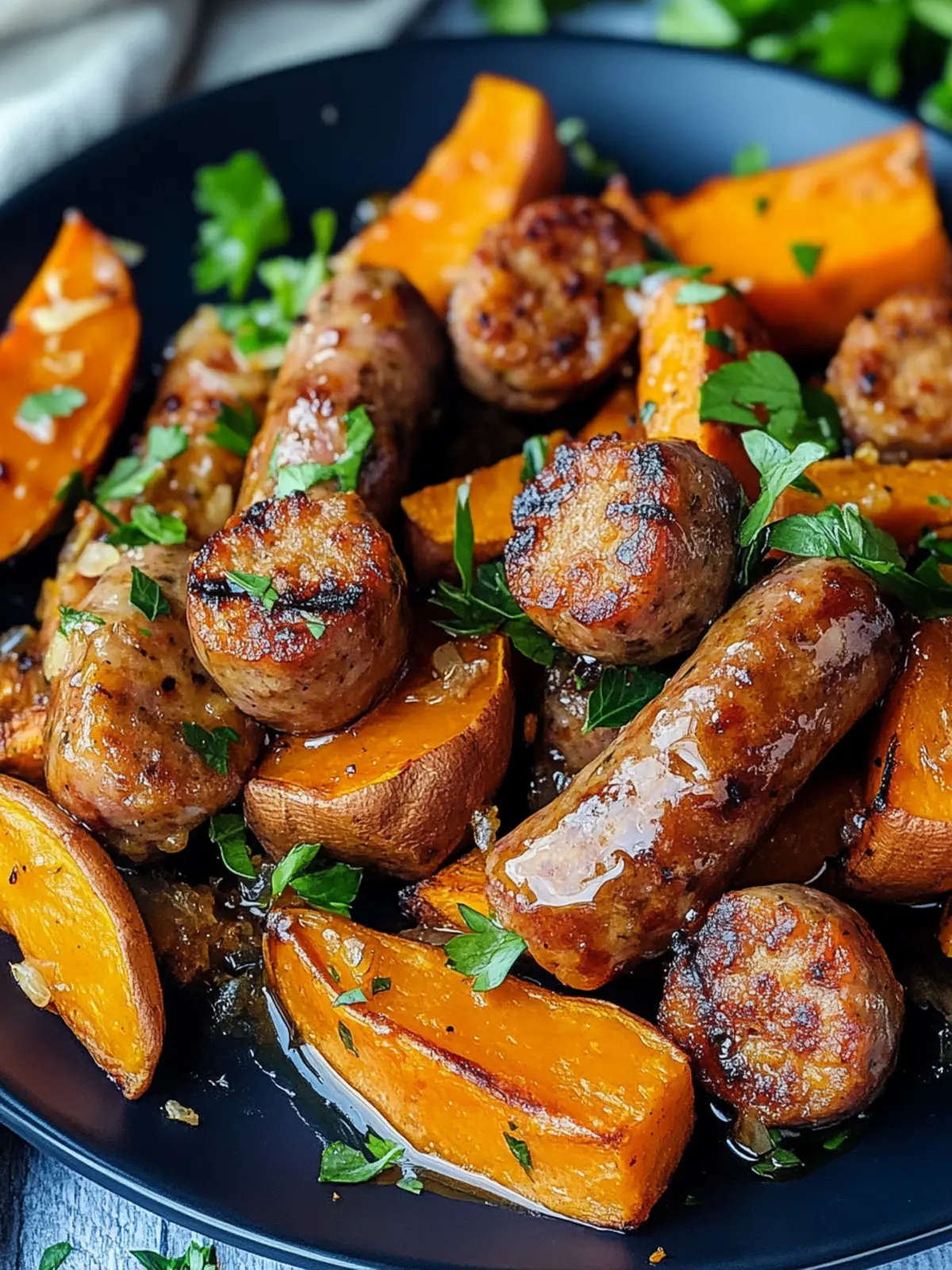 Honey Garlic Sausage Sweet Potatoes