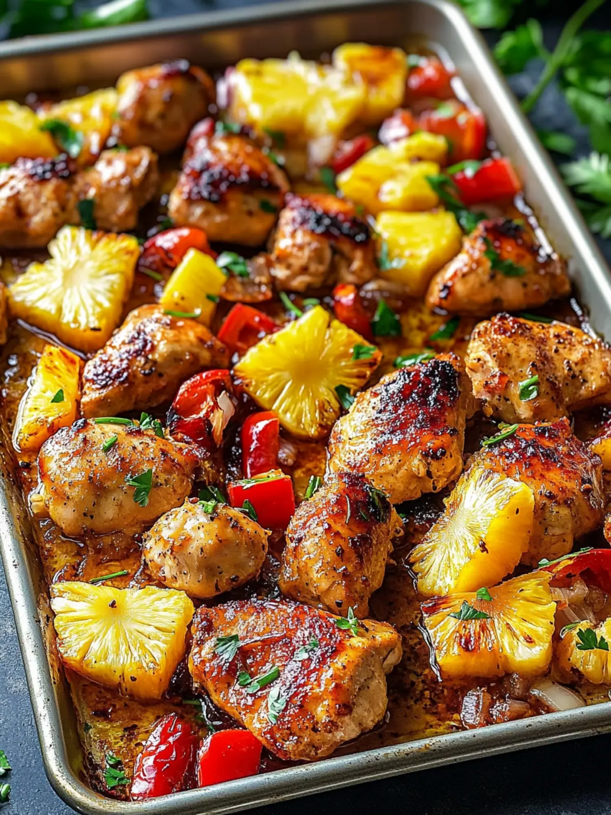 Sheet Pan Hawaiian Chicken with Pineapple Delight
