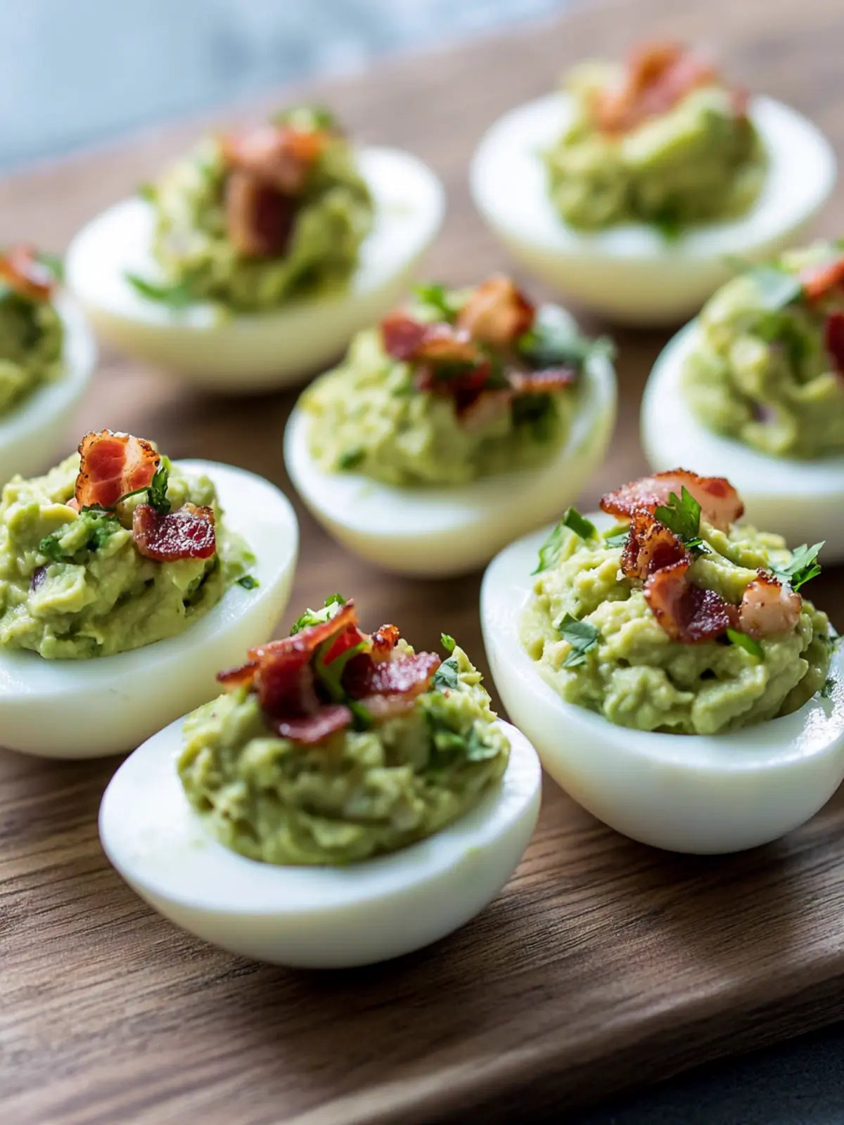 Bacon Guacamole Deviled Eggs