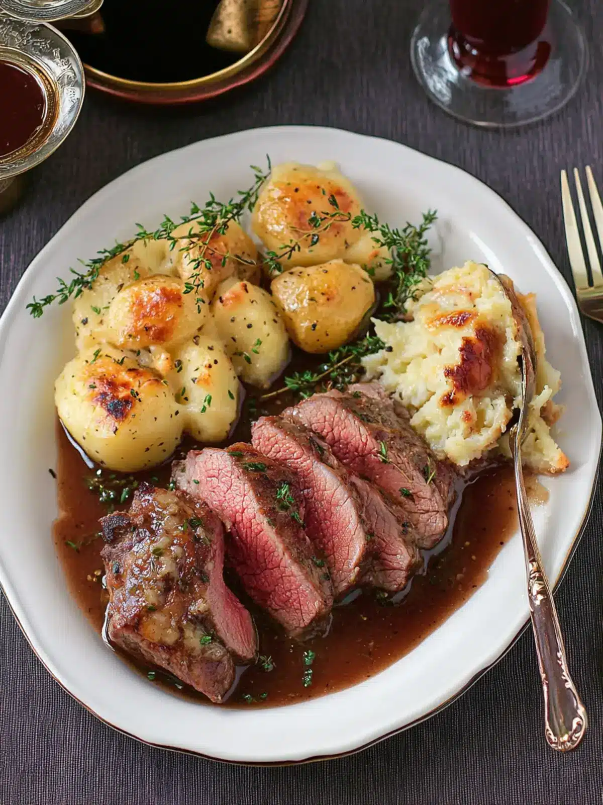 Roast Beef with Pan Gravy and Creamy Scalloped Potatoes