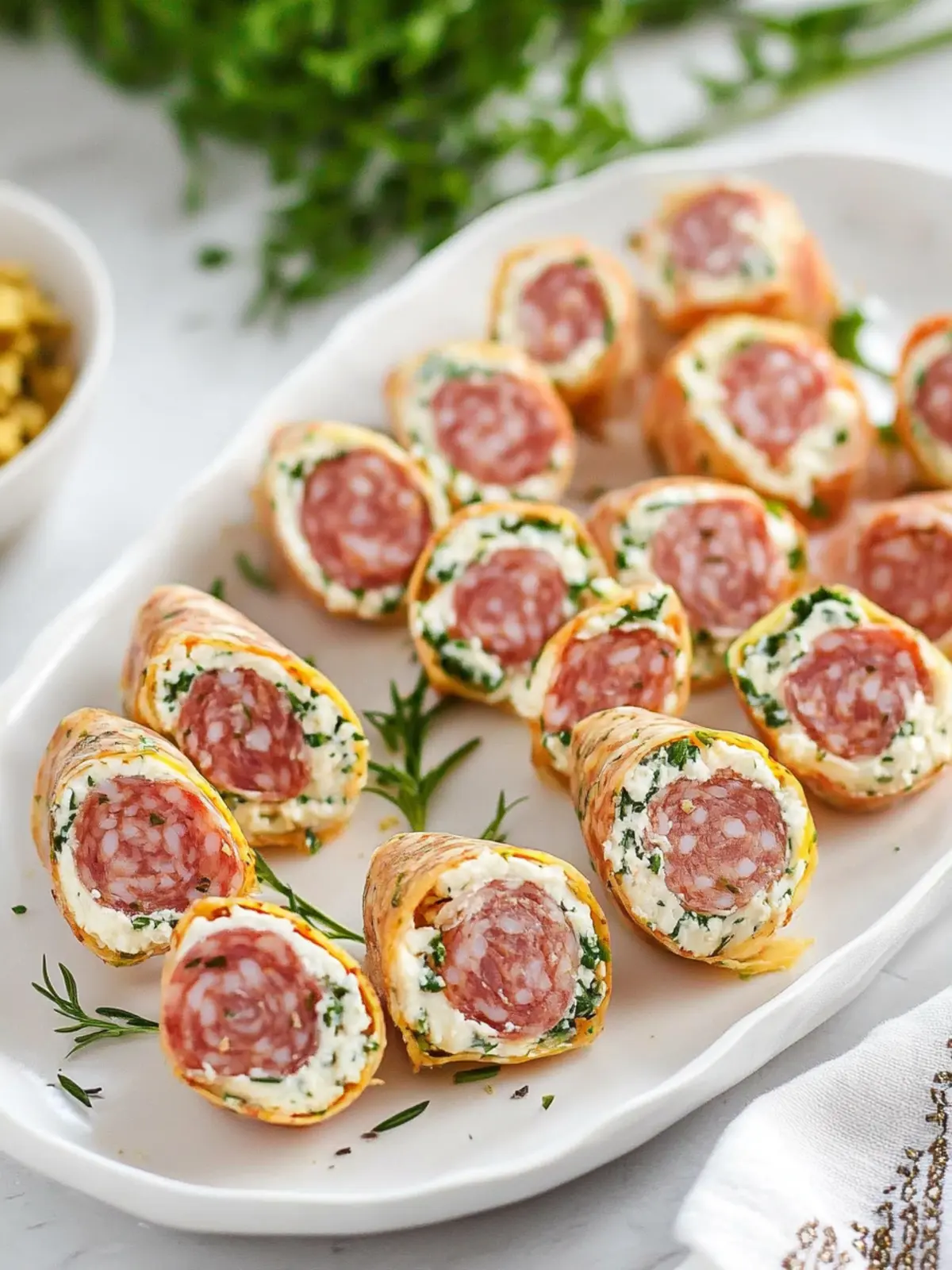 Keto Salami Cream Cheese Roll Ups