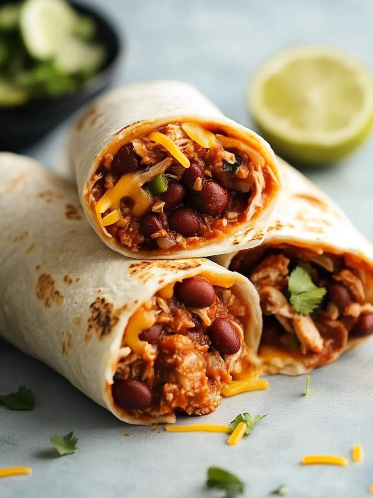 Pork and Bean Burritos