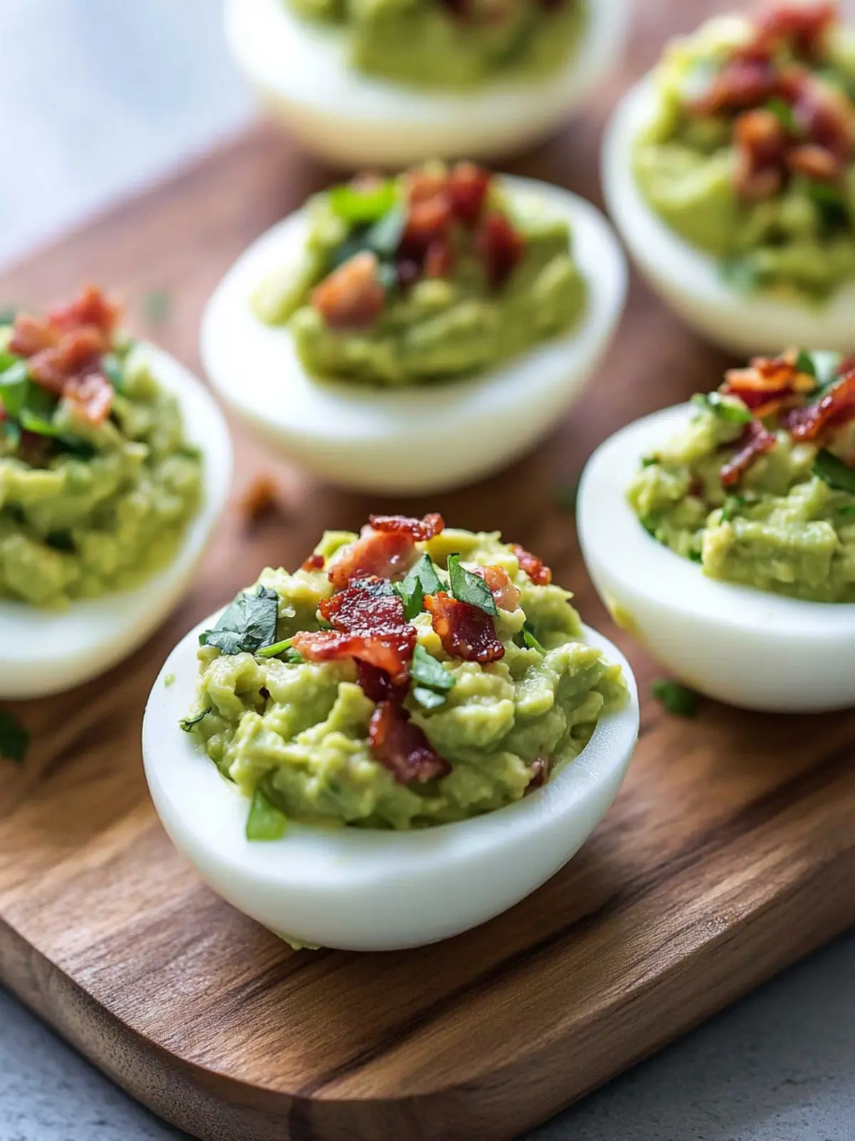 Bacon Guacamole Deviled Eggs