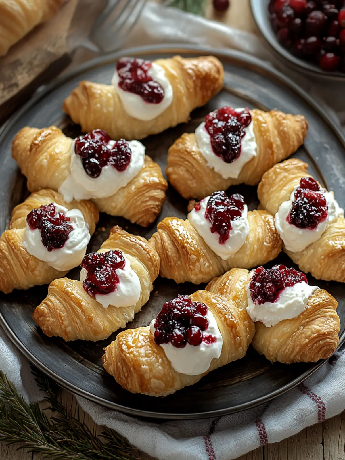 Cranberry Cream Cheese Crescent Bites