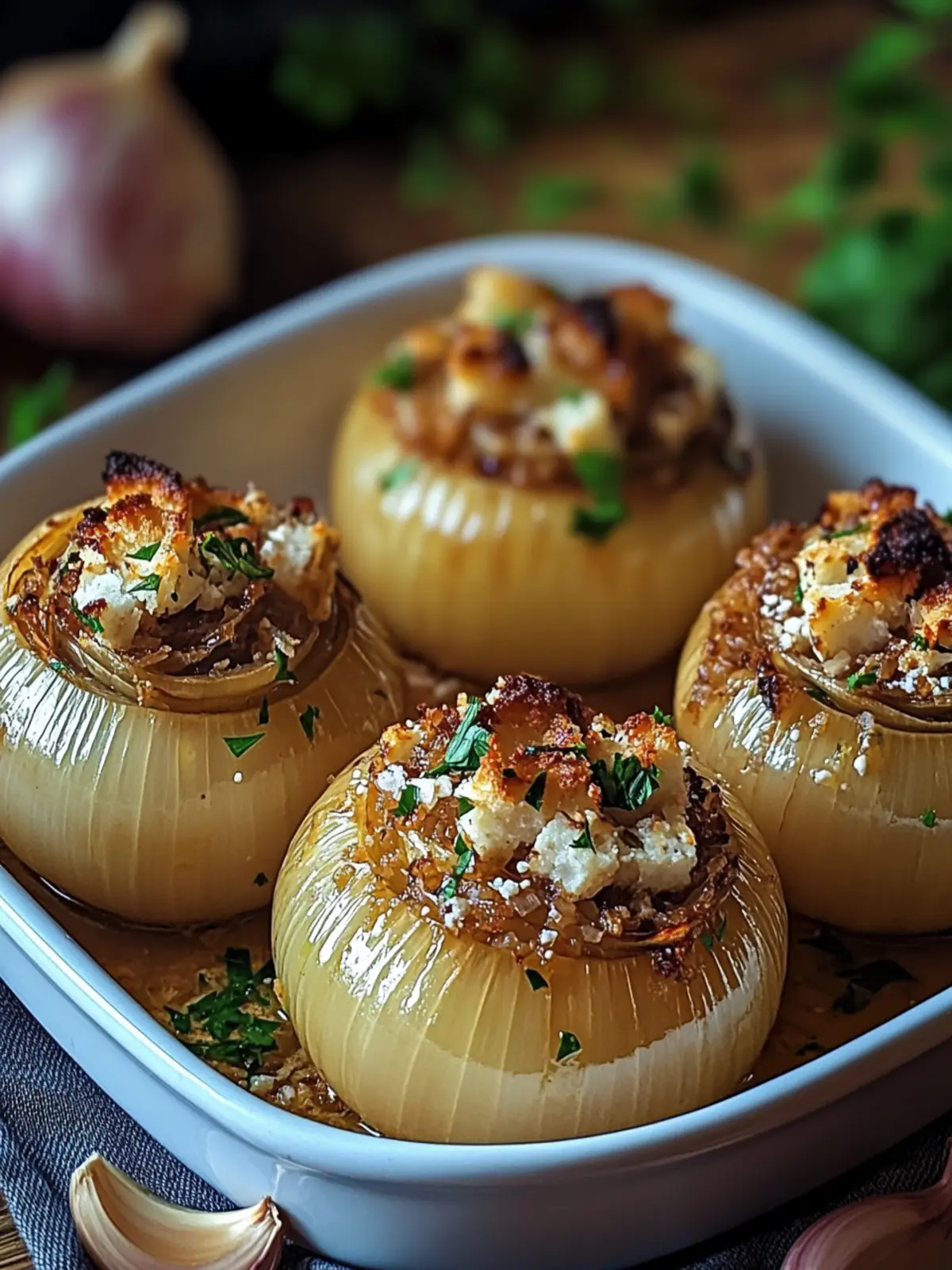Greek Stuffed Onions