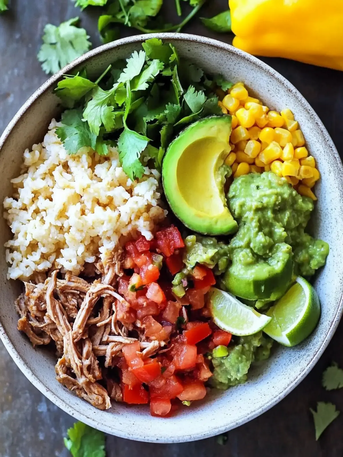 Slow Cooker Savory Pork Burrito Bowls