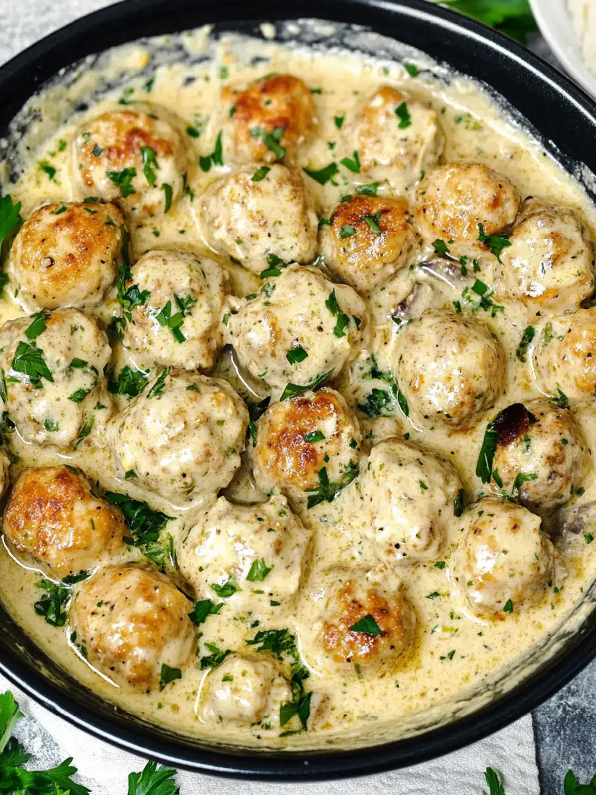 Creamy Parmesan Chicken Meatballs