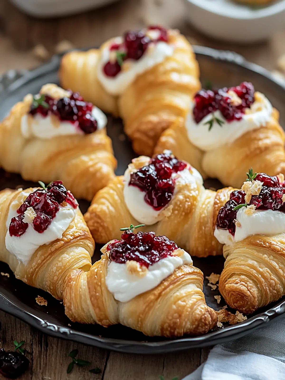 Cranberry Cream Cheese Crescent Bites