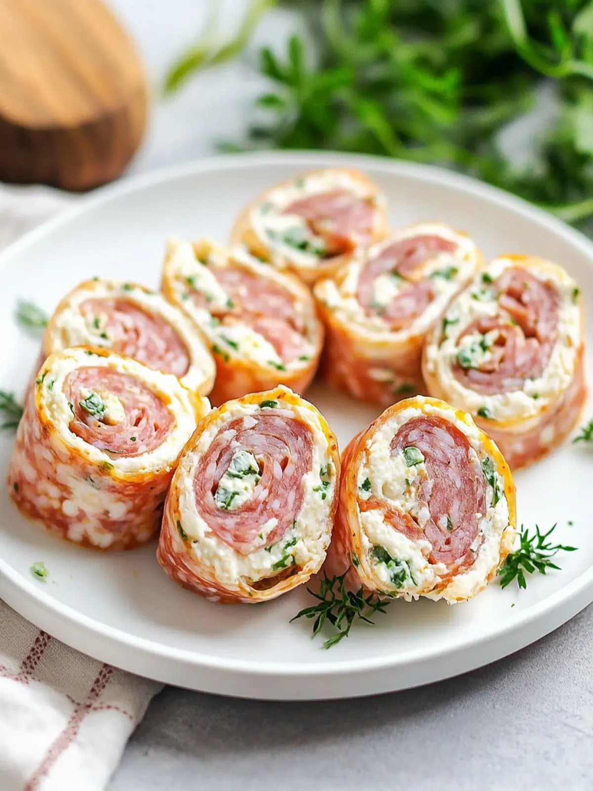 Keto Salami Cream Cheese Roll Ups