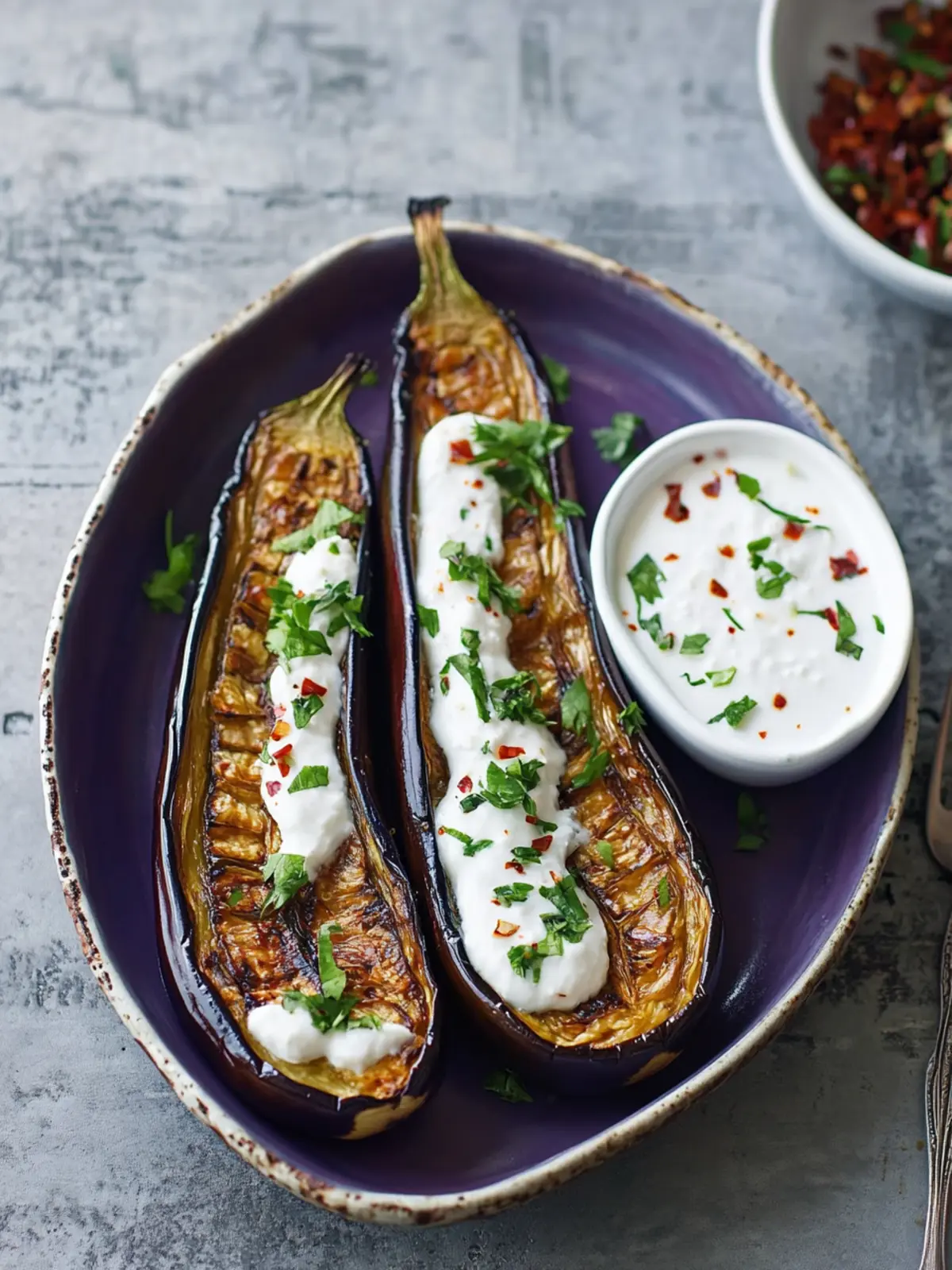 Roasted Eggplant with Yogurt Sauce