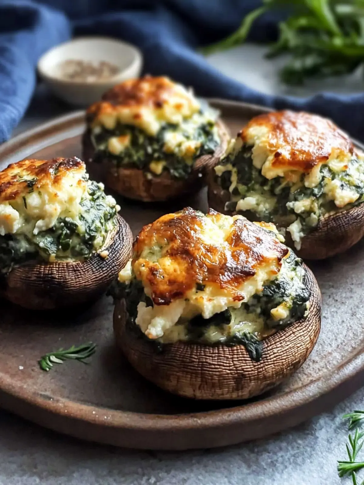 Spinach and Feta Stuffed Mushrooms
