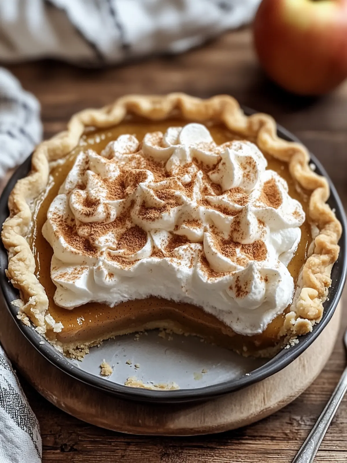 Apple Butter Pie with Cinnamon Whipped Cream