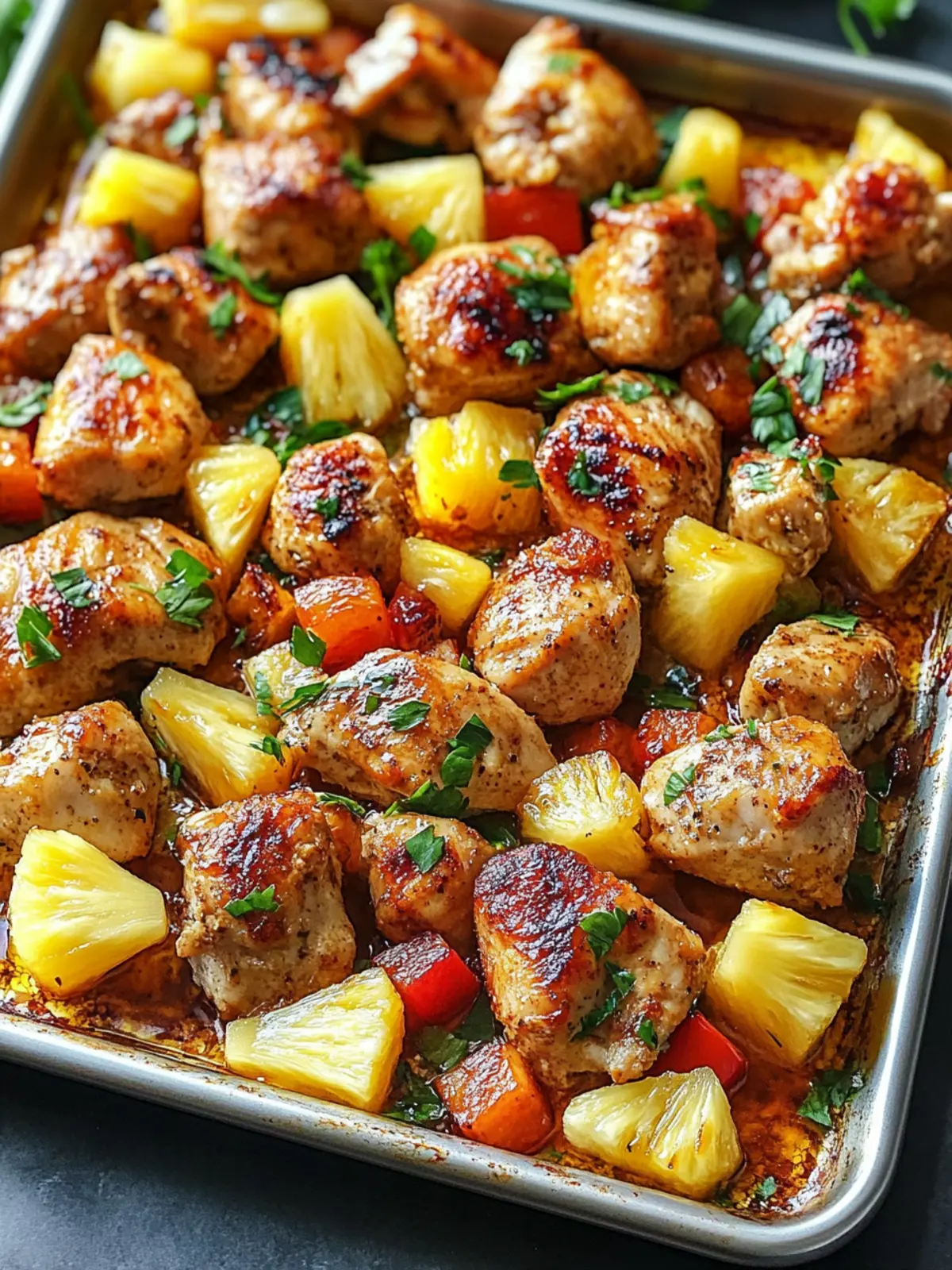 Sheet Pan Hawaiian Chicken with Pineapple Delight