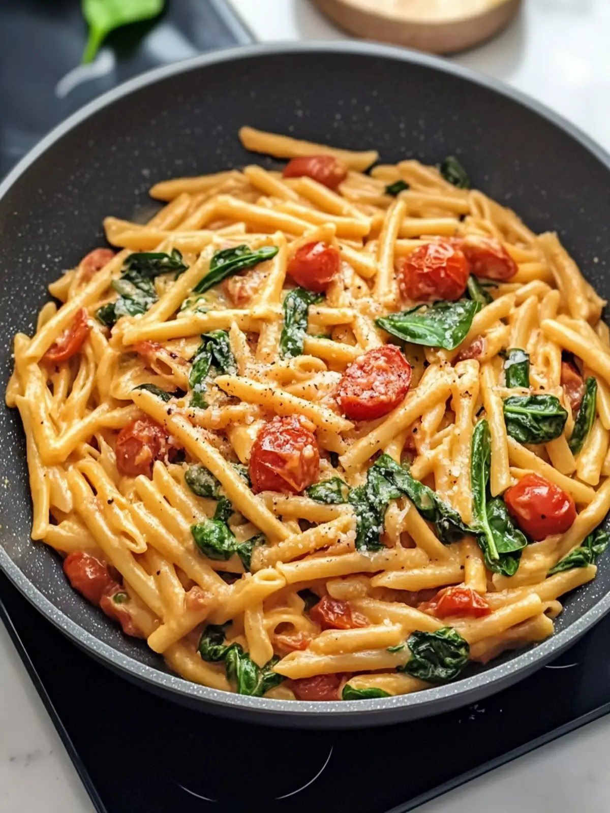 One-Pot Spinach Tomato Pasta