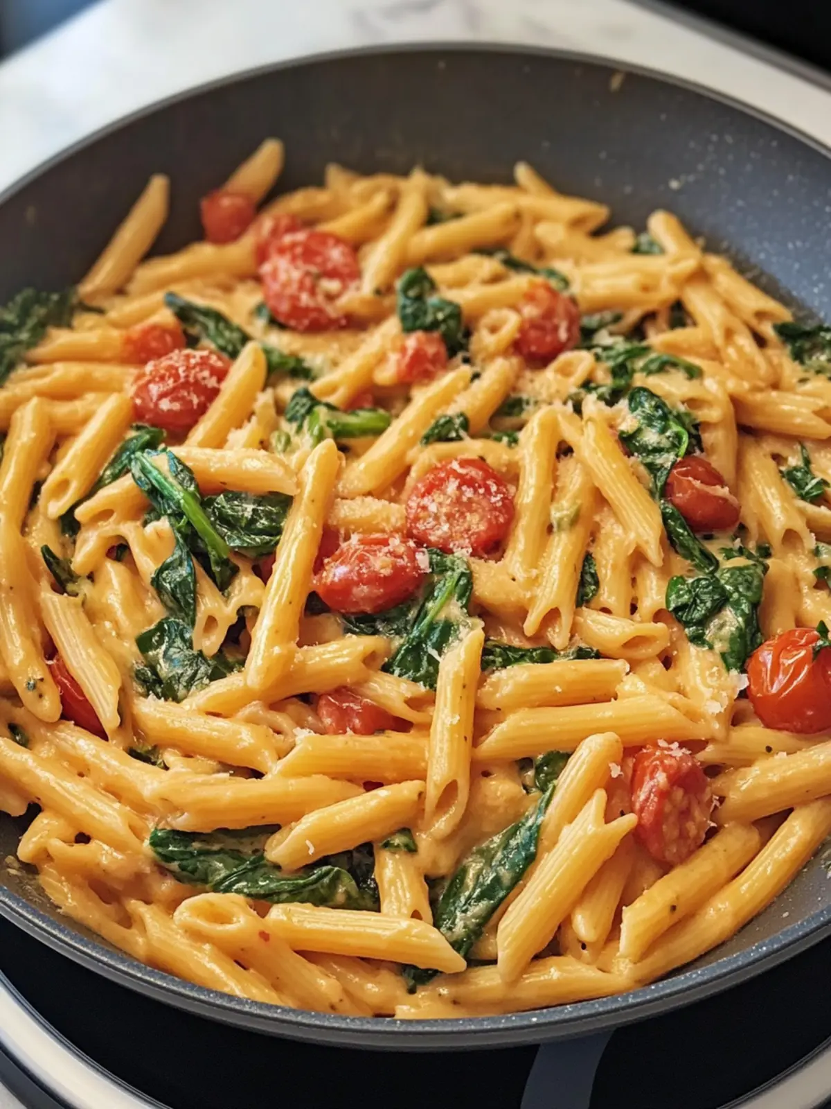 One-Pot Spinach Tomato Pasta