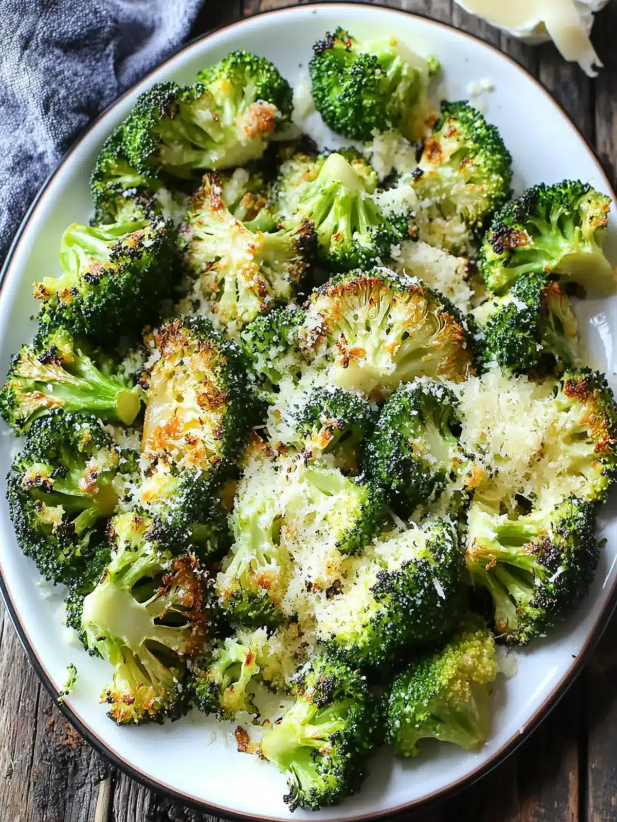 Low Carb Roasted Broccoli with Parmesan and Garlic